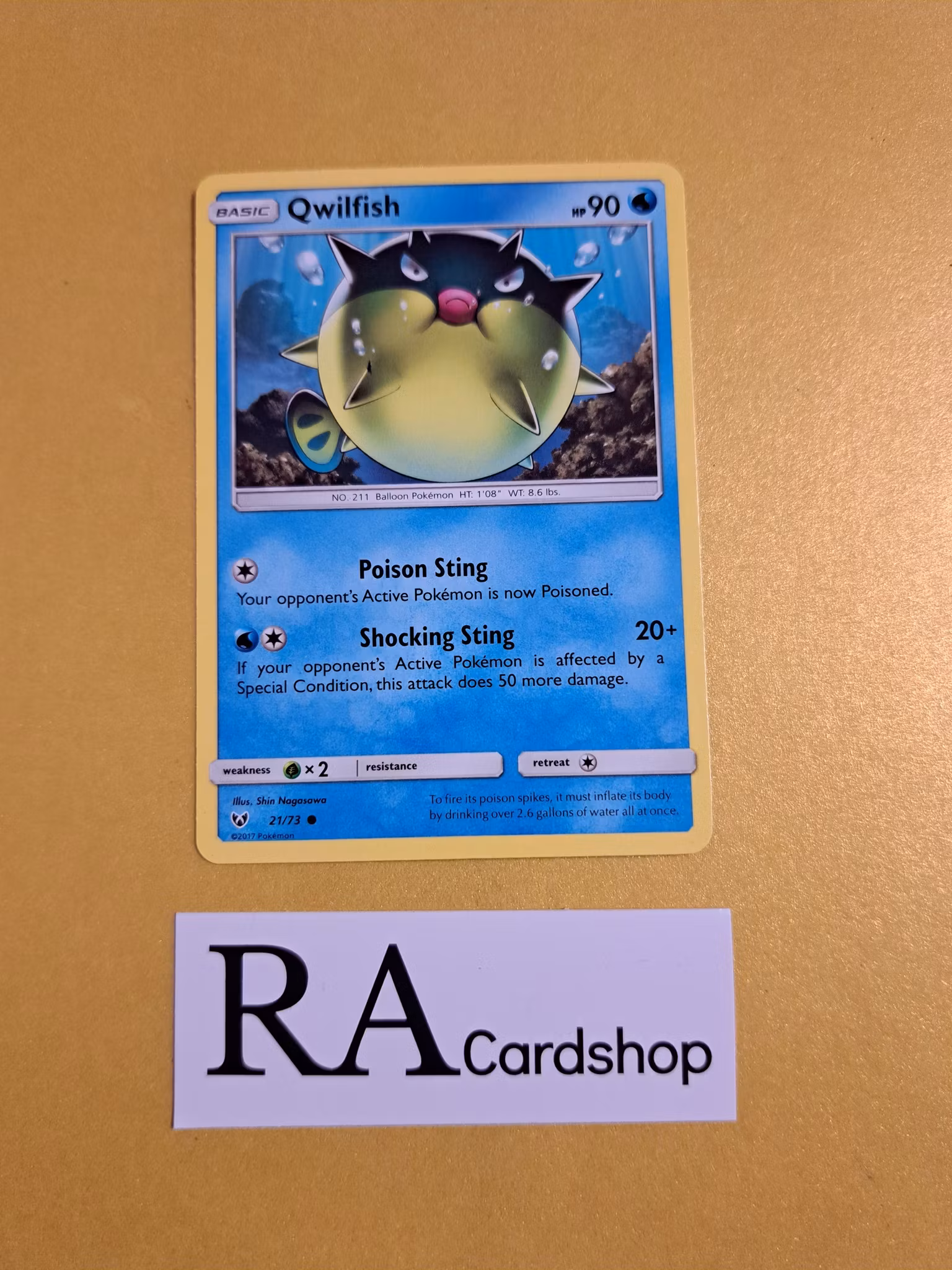 Qwilfish Common 21/73 Shining Legends Pokemon