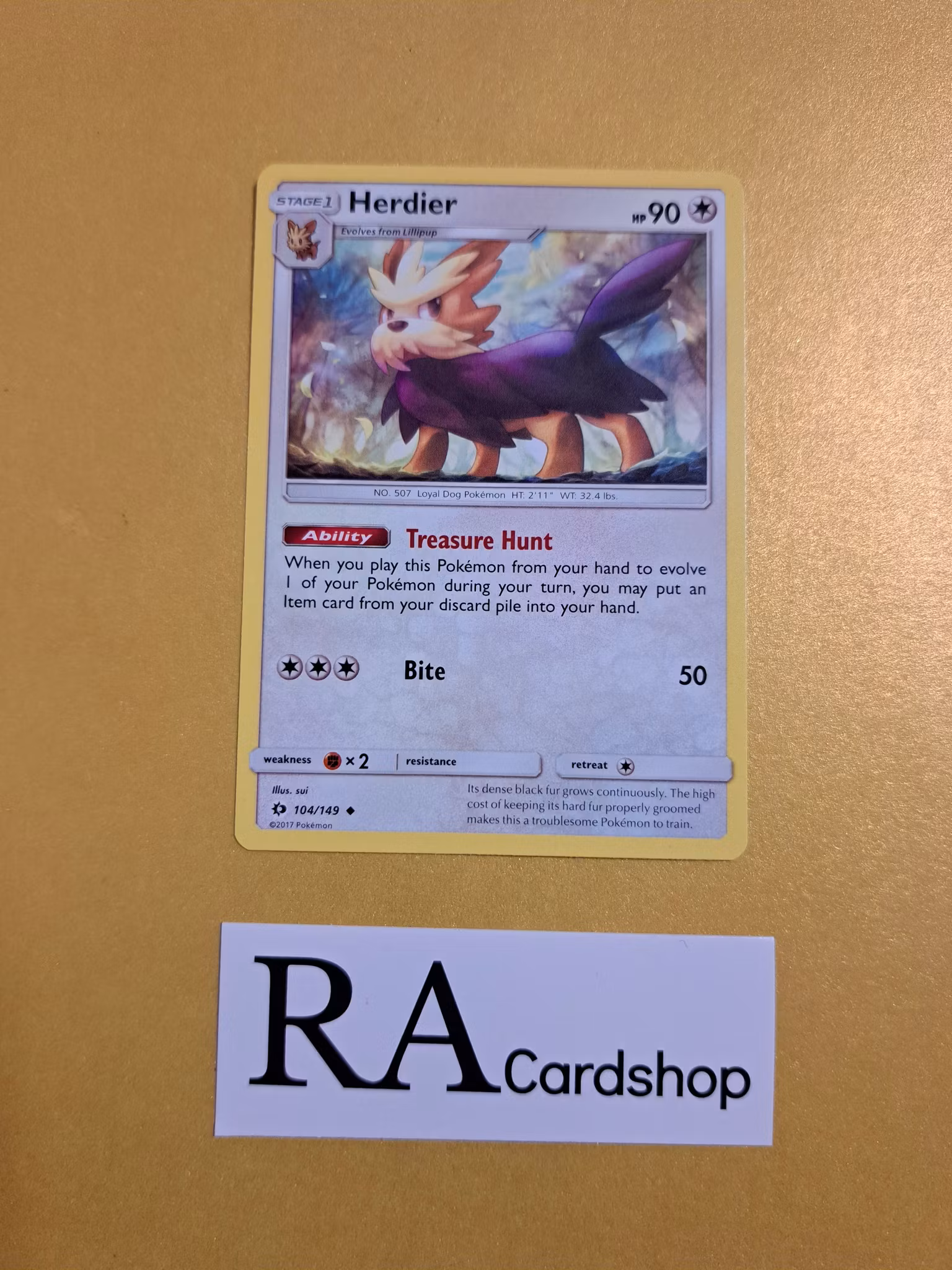 Herdier Rare 104/149 Sun & Moon Pokemon
