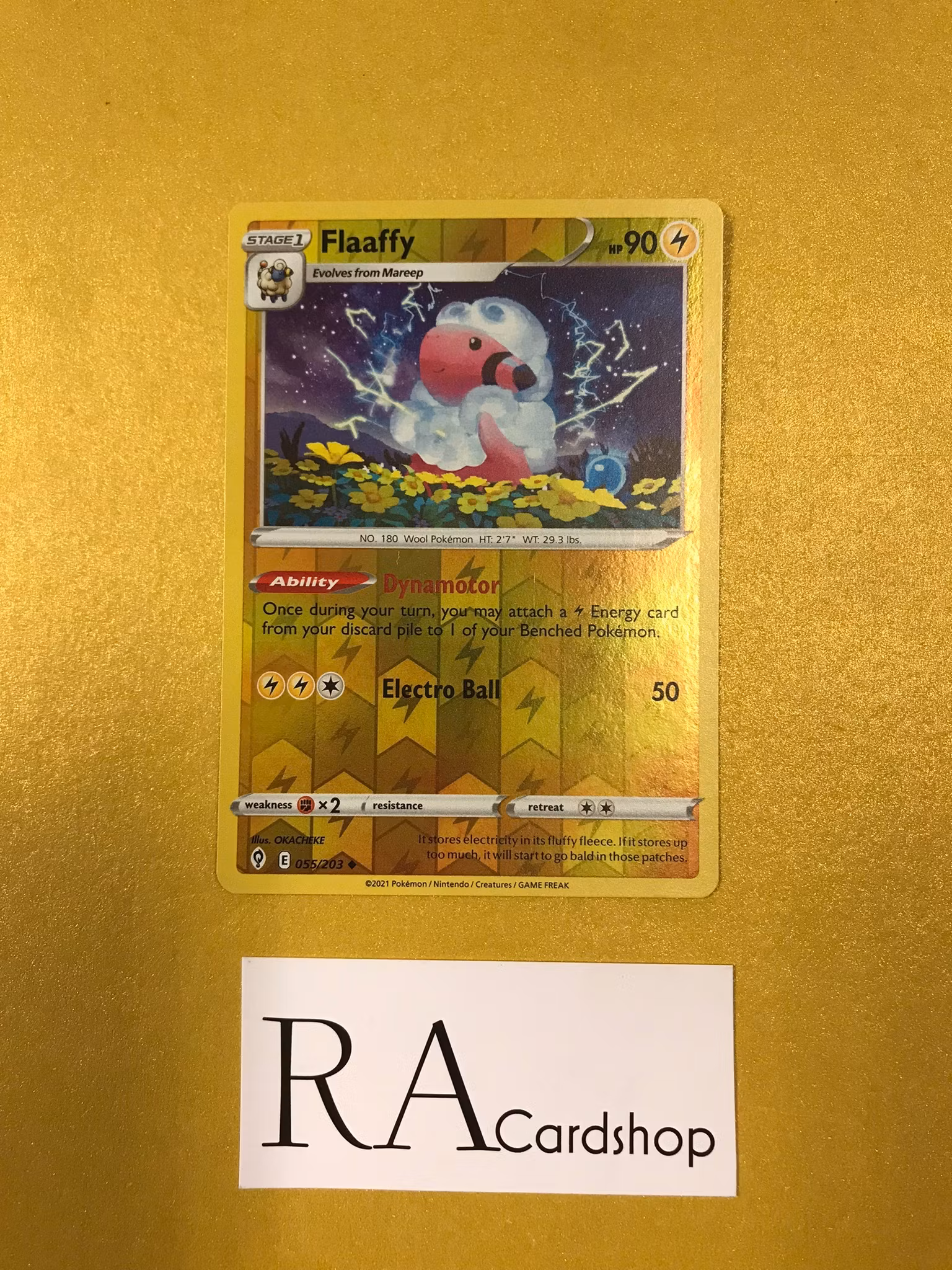 Flaaffy Reverse Holo Uncommon 055/203 Evolving Skies Pokemon