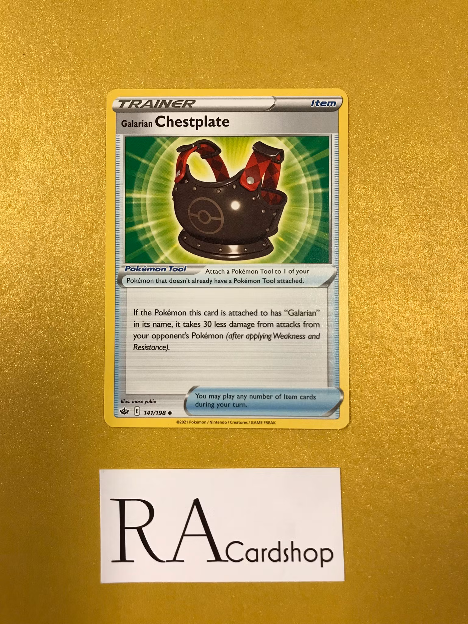 Galarian Chestplate Uncommon 141/198 Chilling Reign Pokemon