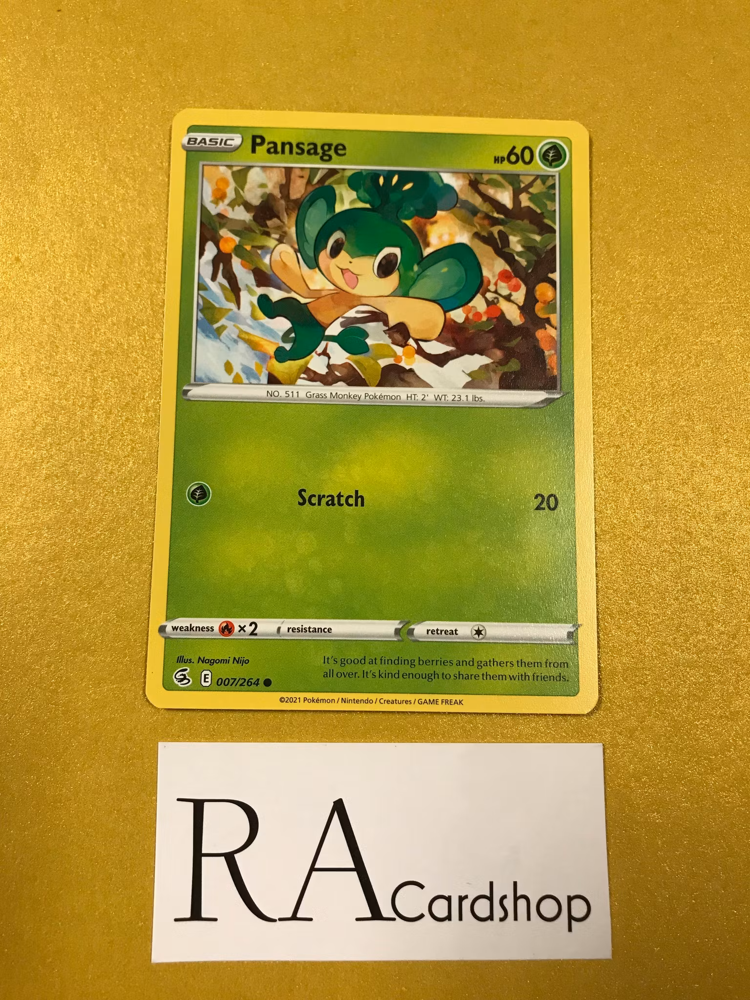 Pansage Common 007/264 Fusion Strike Pokemon