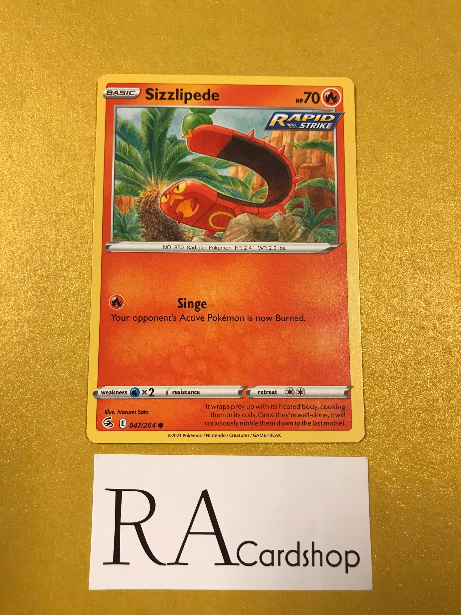 Sizzlipede Common 047/264 Fusion Strike Pokemon