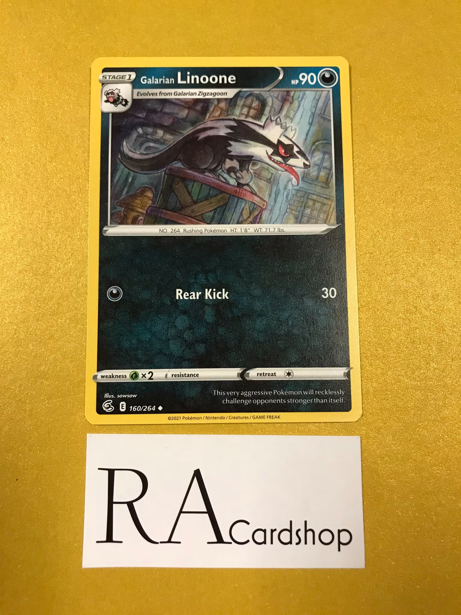 Galarian Linoone Uncommon 160/264 Fusion Strike Pokemon