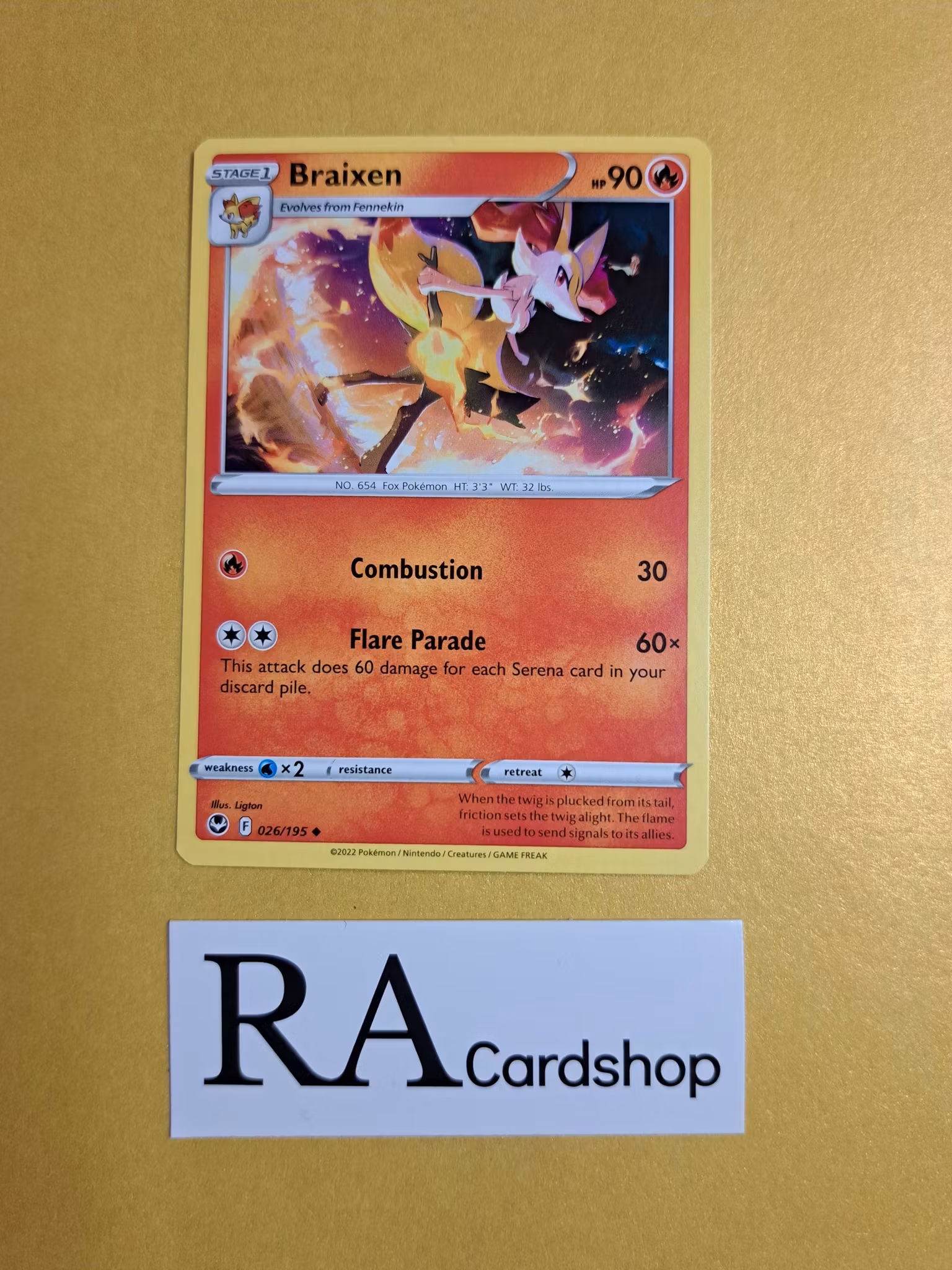 Braxien Uncommon 026/195 Silver Tempest Pokemon