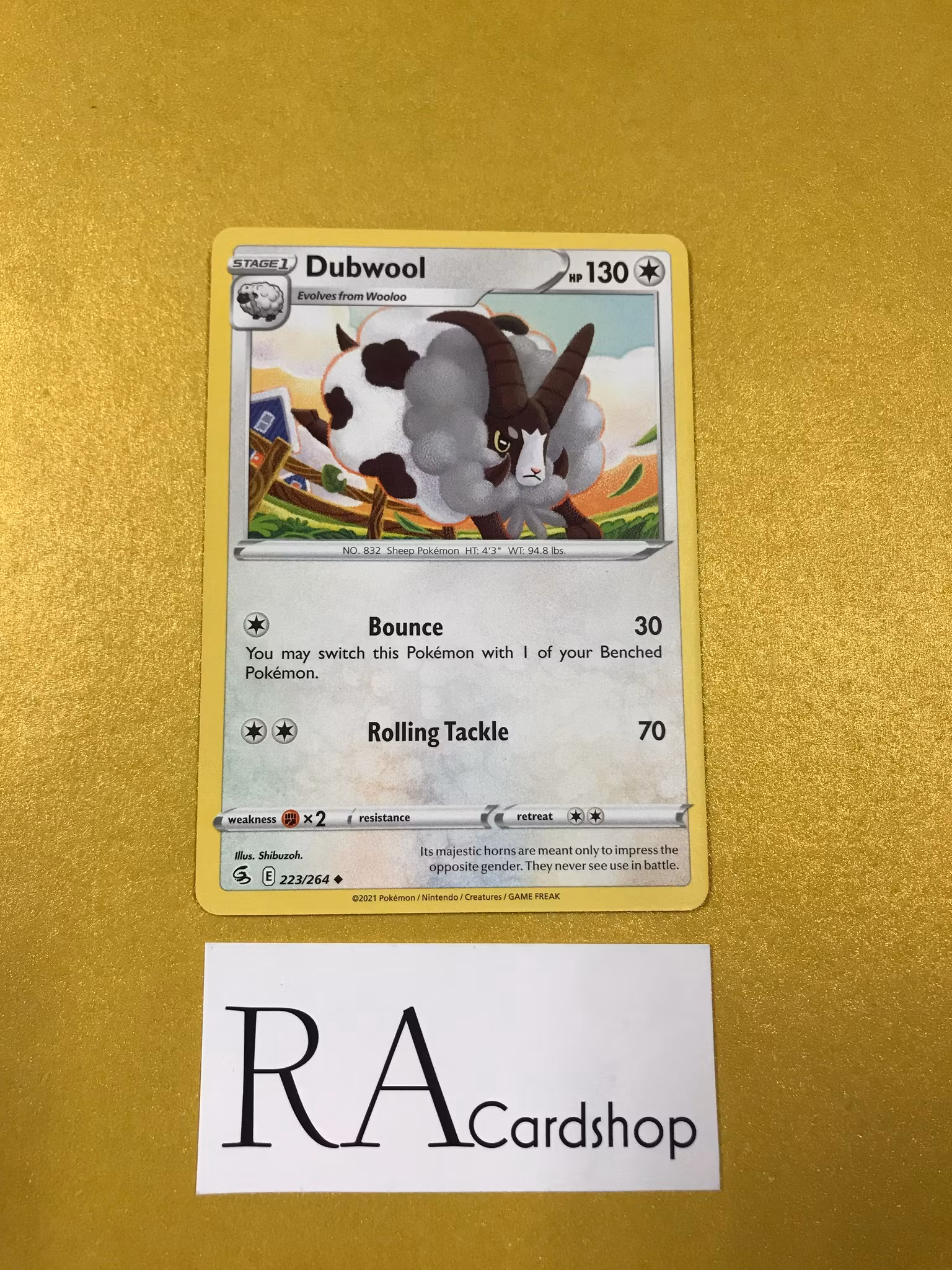 Dubwool Uncommon 223/264 Fusion Strike Pokemon