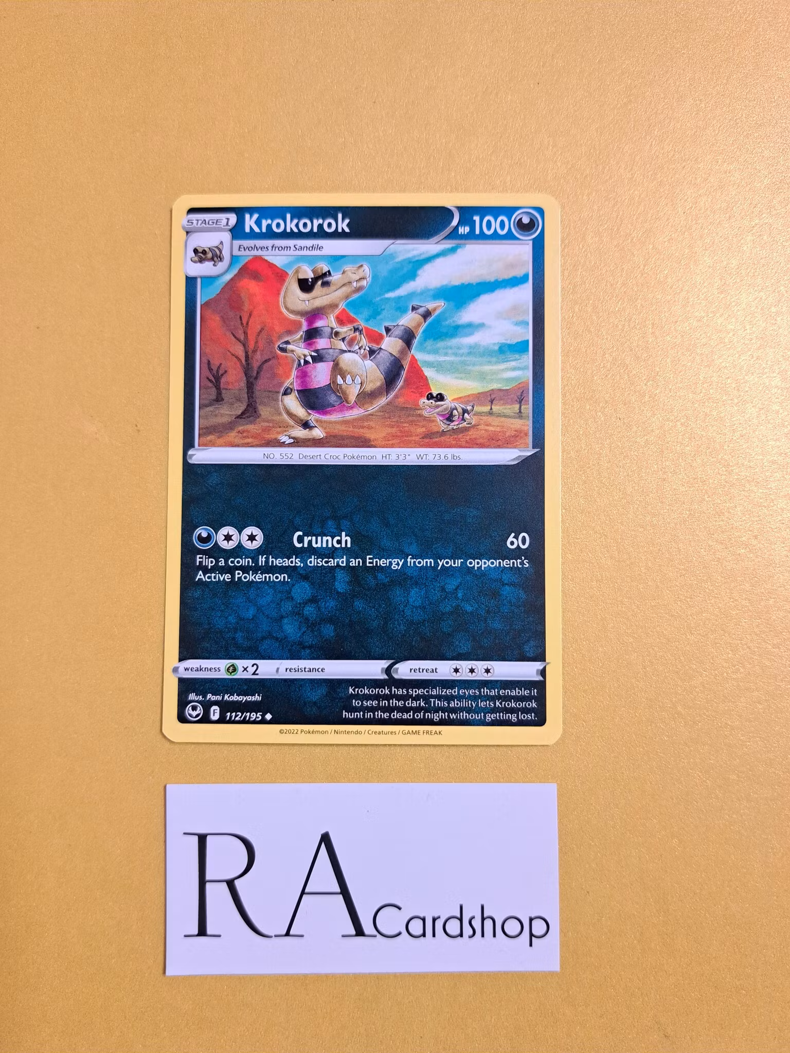 Krokorok Uncommon 112/195 Silver Tempest Pokemon