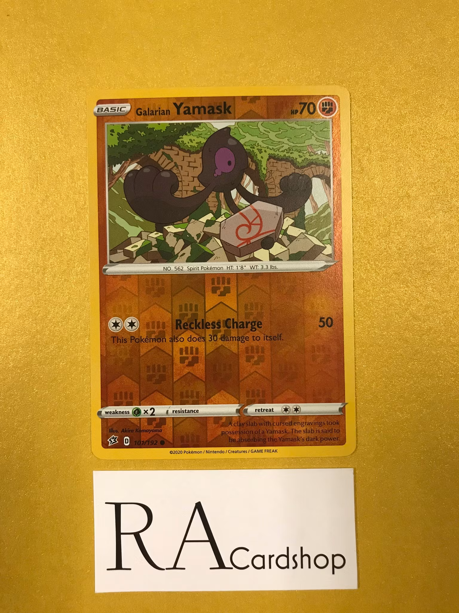 Galarian Yamask Reverse Holo Common 101/192 Rebel Clash Pokemon