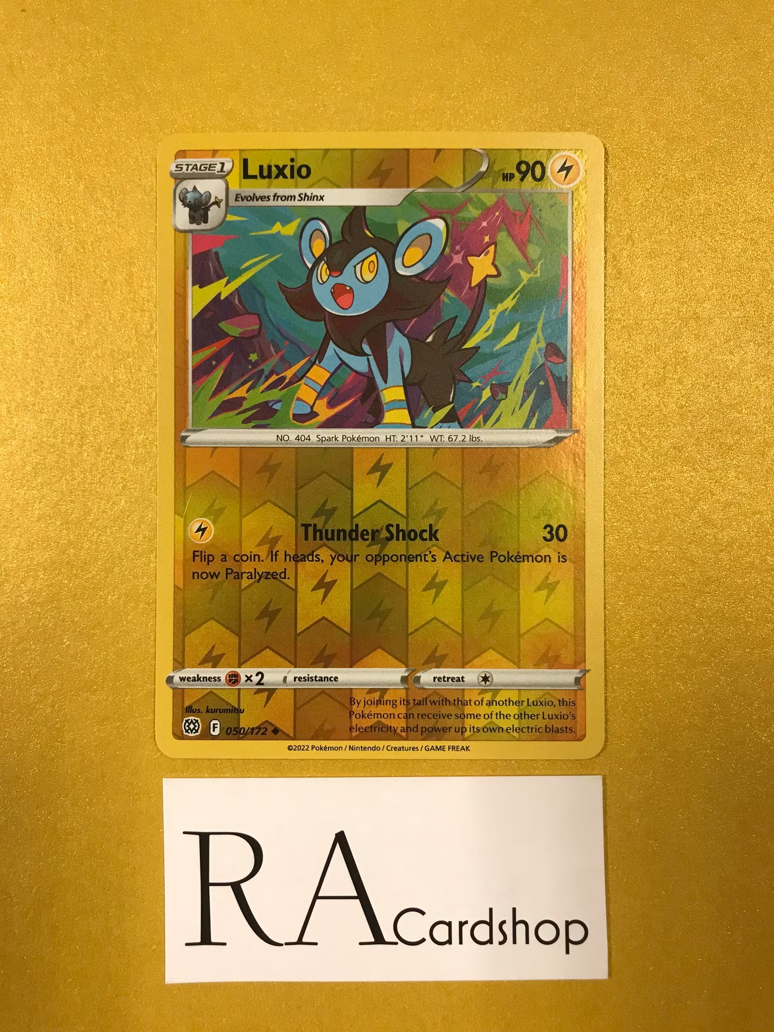 Luxio Reverse Holo Uncommon 050/172 Brilliant Stars Pokemon