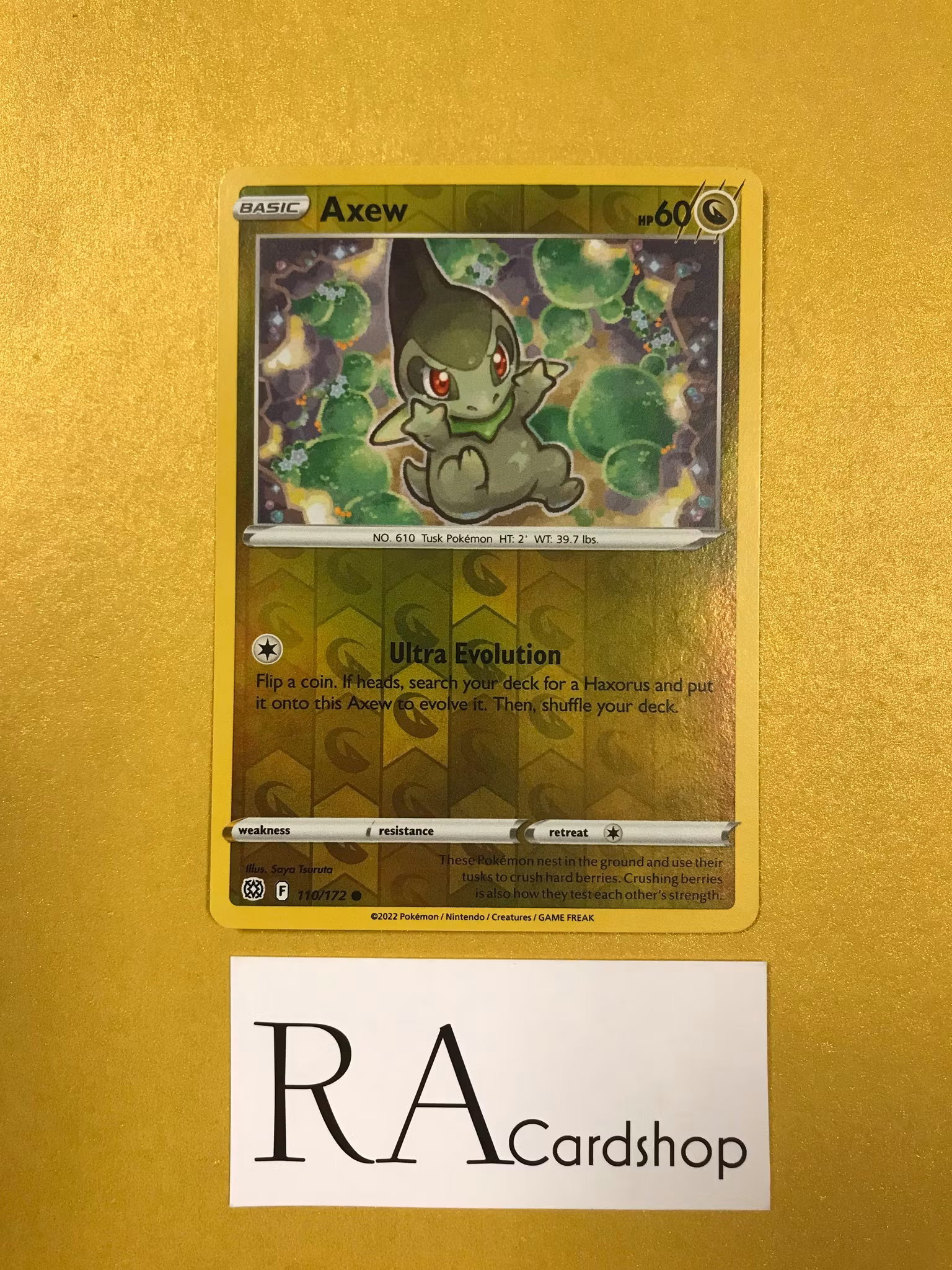 Axew Reverse Holo Common 110/172 Brilliant Stars Pokemon