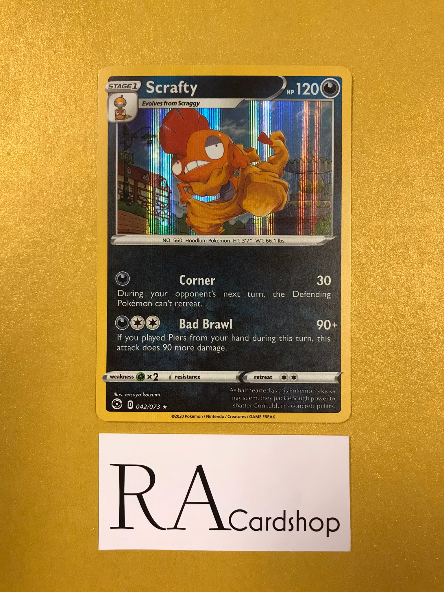 Scrafty Holo Rare 042/073 Champions Path Pokémon