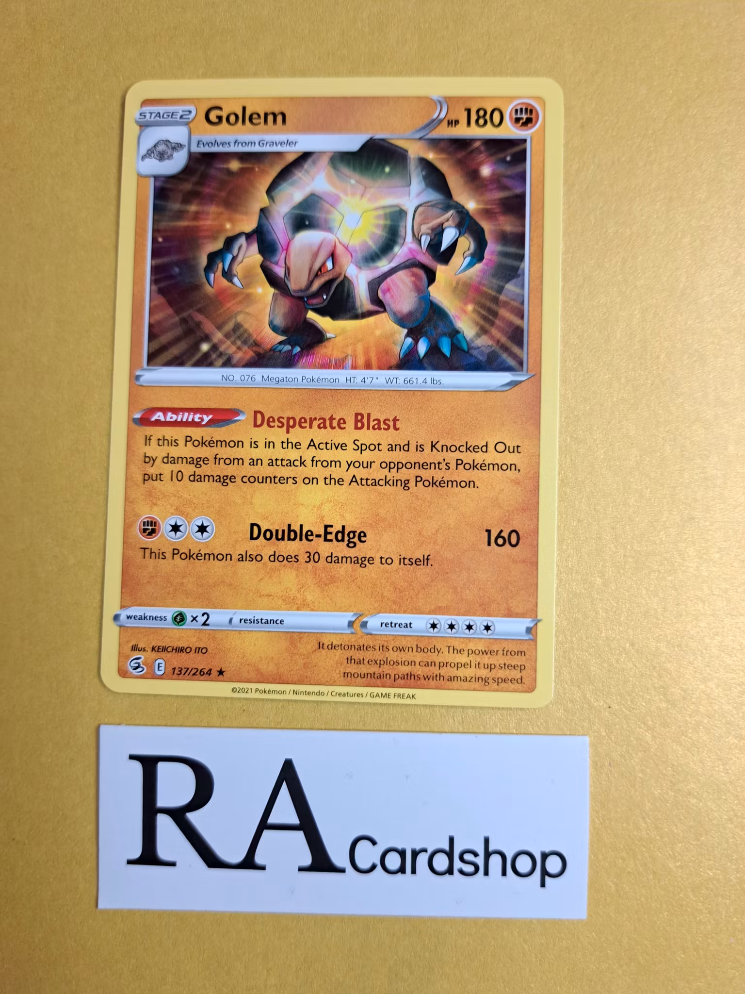 Golem Rare 137/264 Fusion Strike Pokemon