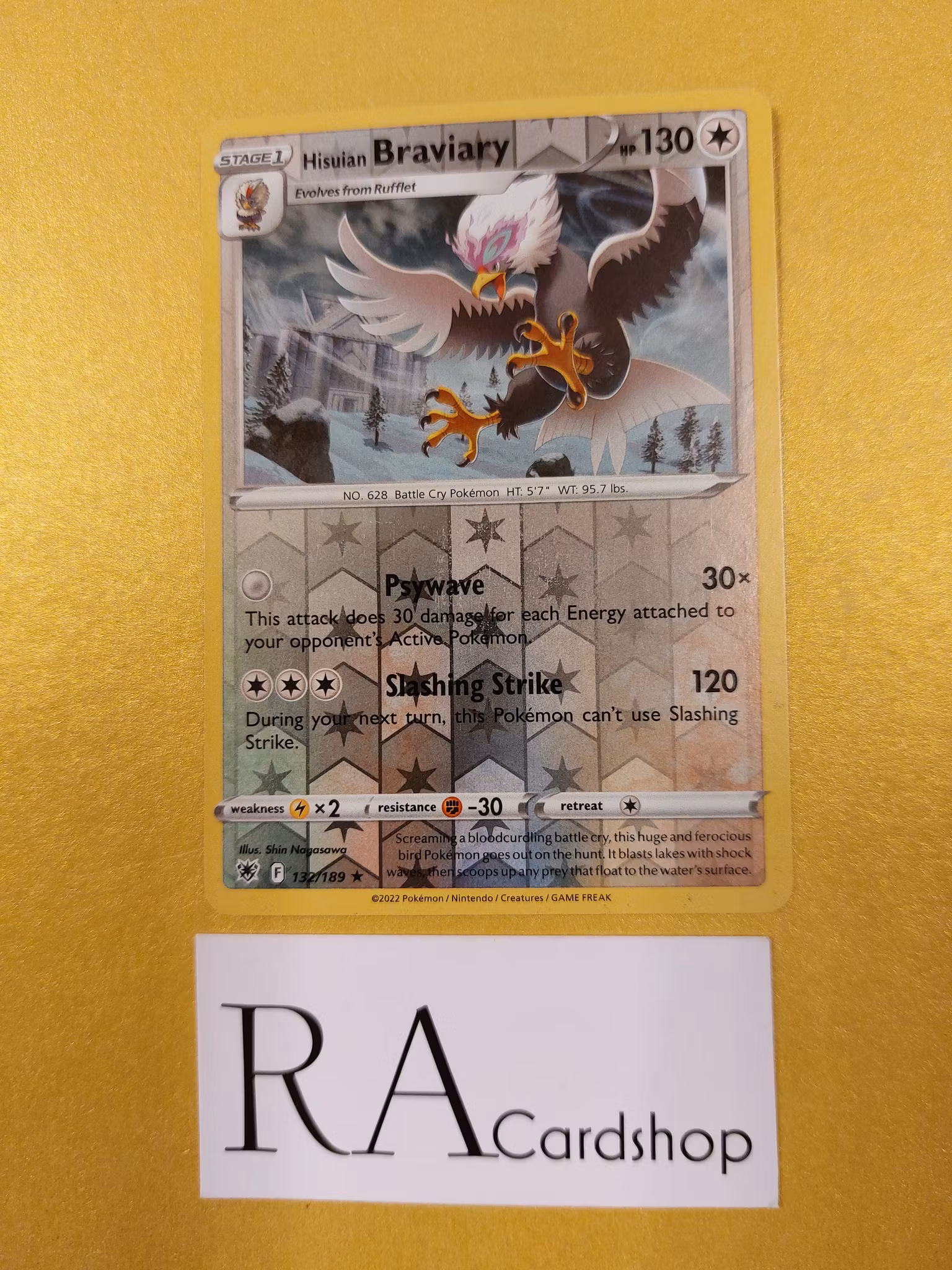 Hisuian Braviary Reverse Holo Rare 132/189 Astral Radiance Pokemon