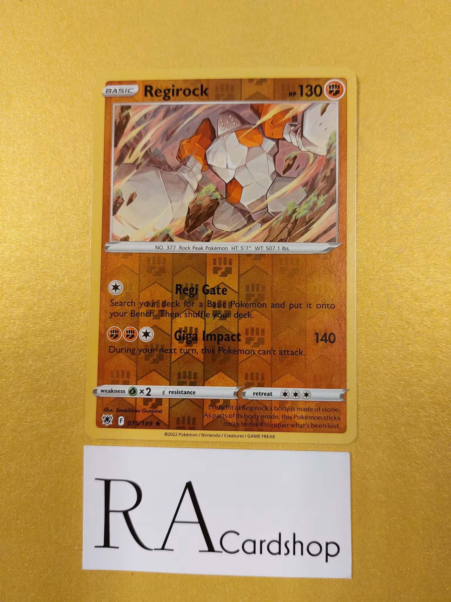 Regirock Reverse Holo Rare 075/189 Astral Radiance Pokemon