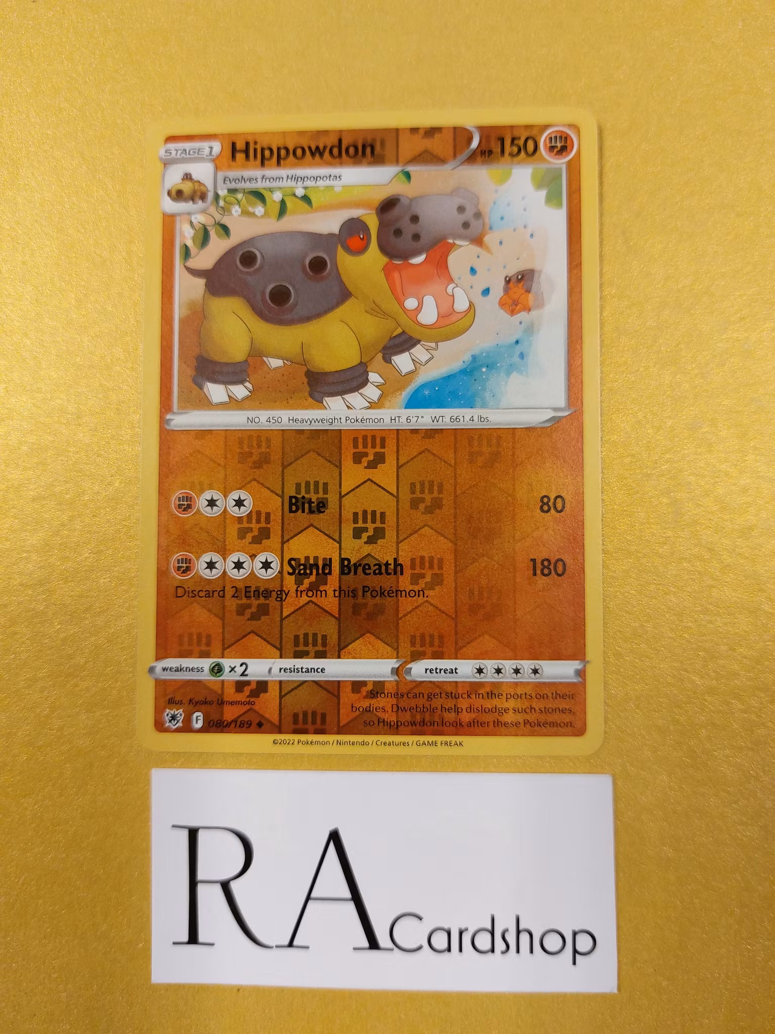 Hippowdon Reverse Holo Uncommon 080/189 Astral Radiance Pokemon