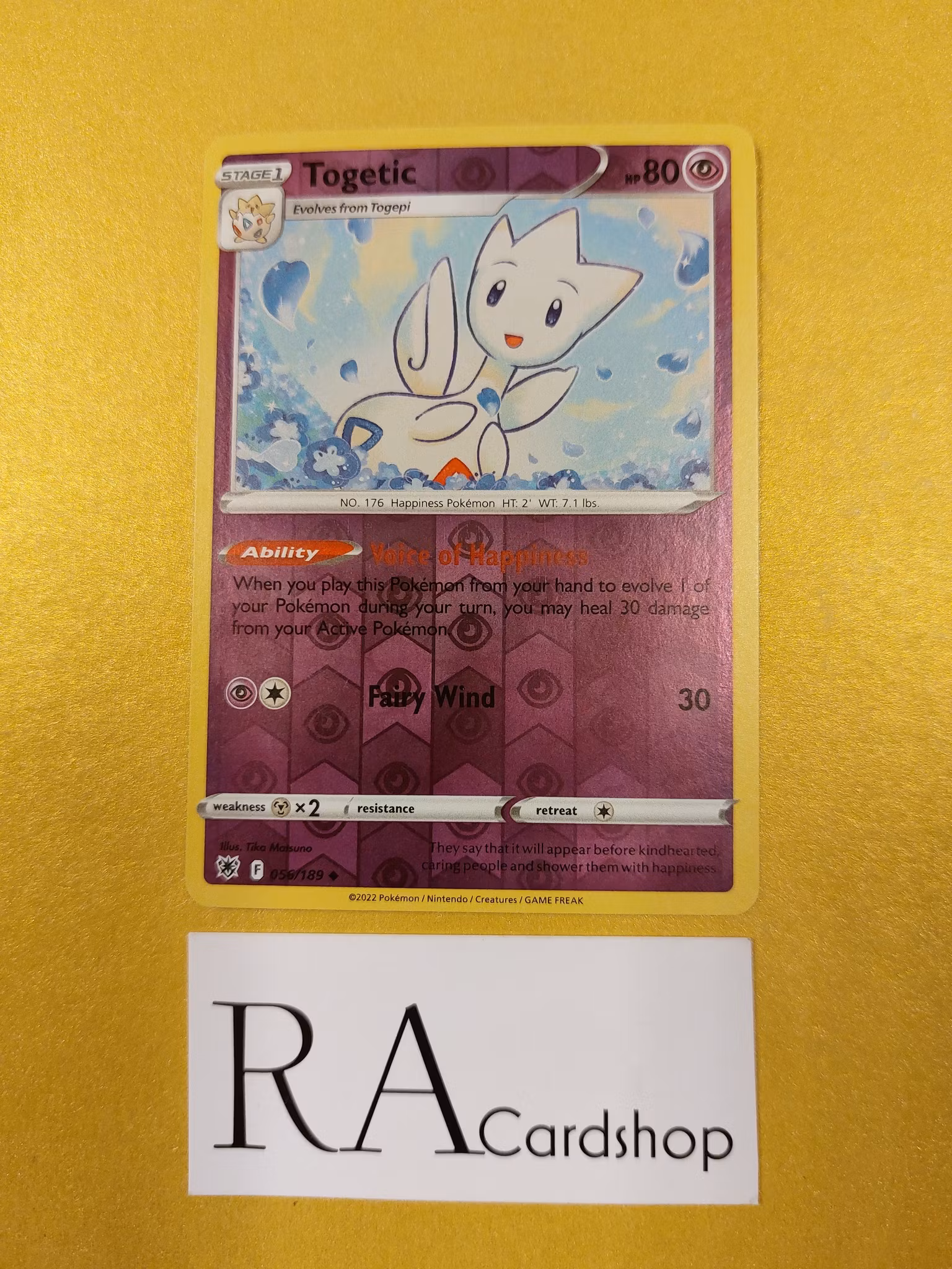 Togetic Reverse Holo Uncommon 056/189 Astral Radiance Pokemon