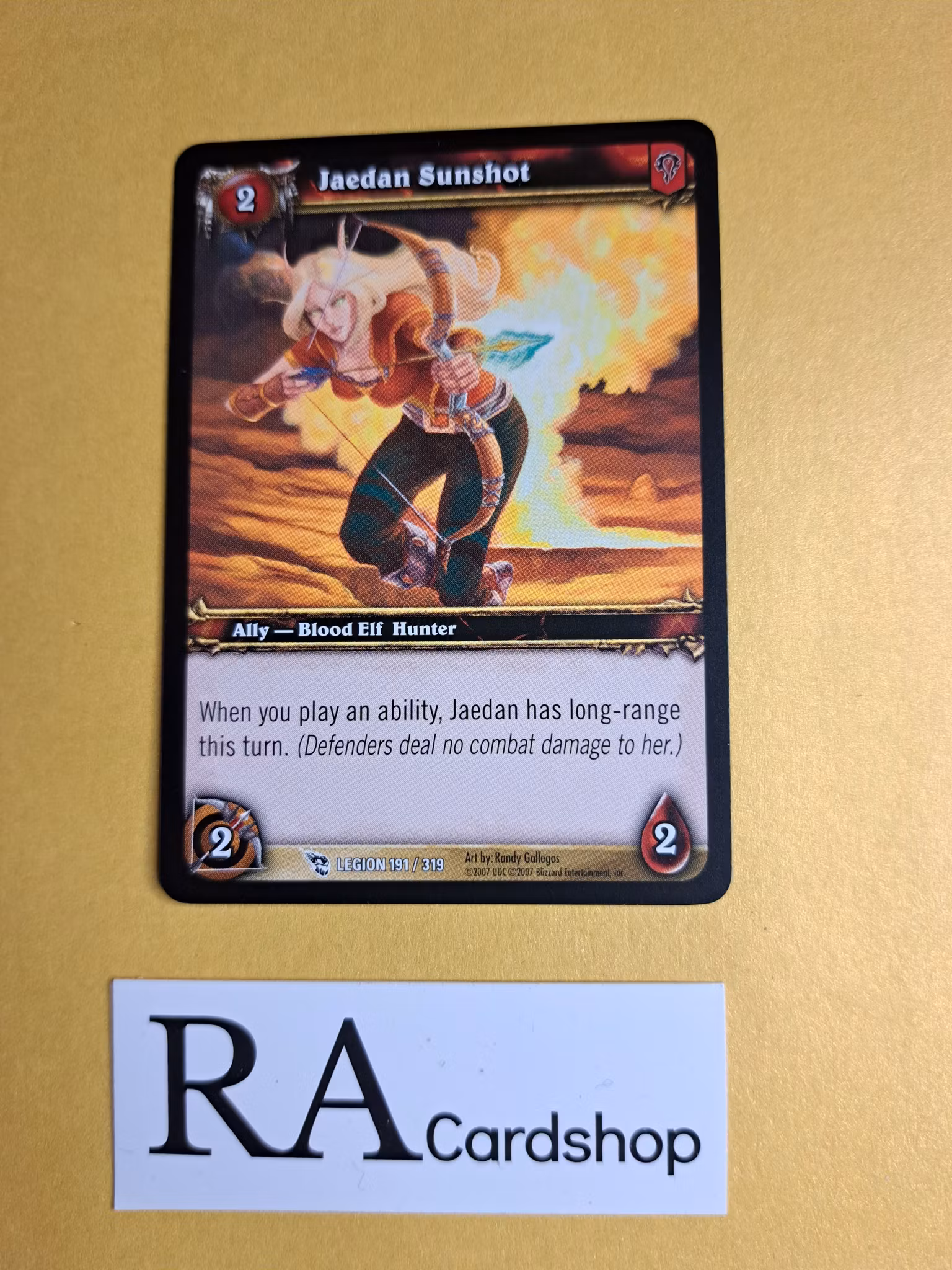 Jaedan Sunshot 191/319 March of the Legion World of Warcraft TCG