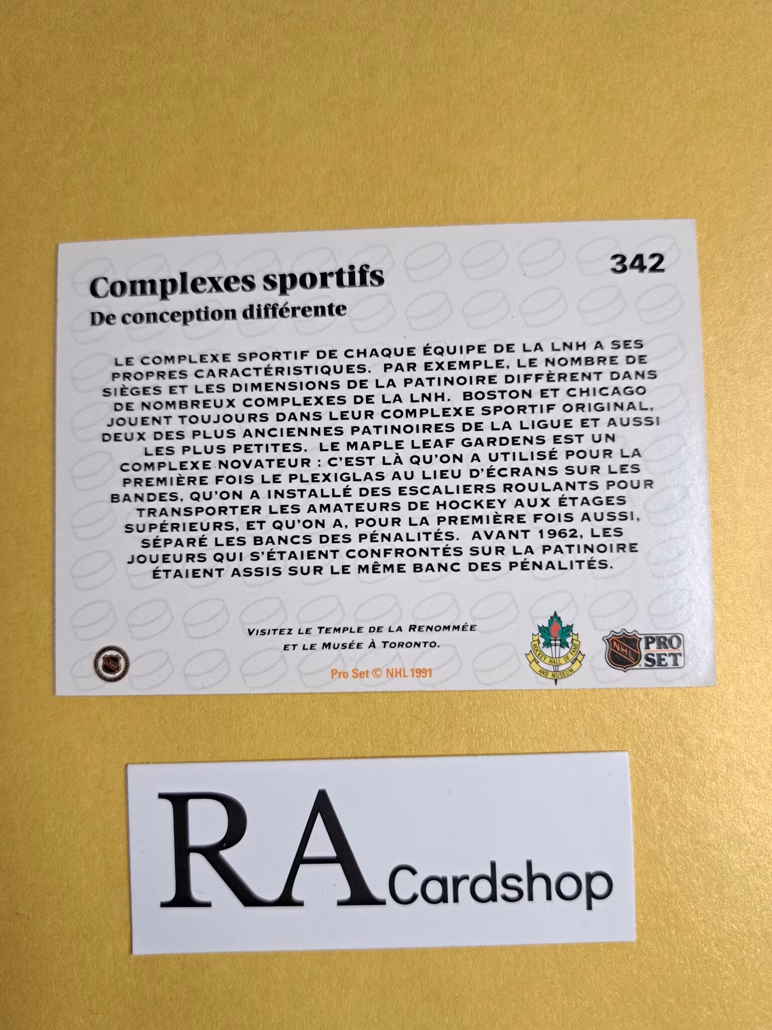 Complexes Sportifs (French) 91-92 Pro Set #342 NHL Hockey