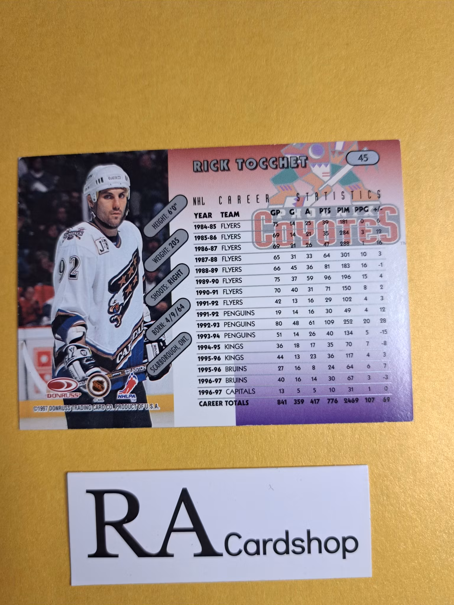 Rick Tocchet 96-97 Donruss #45 NHL Hockey