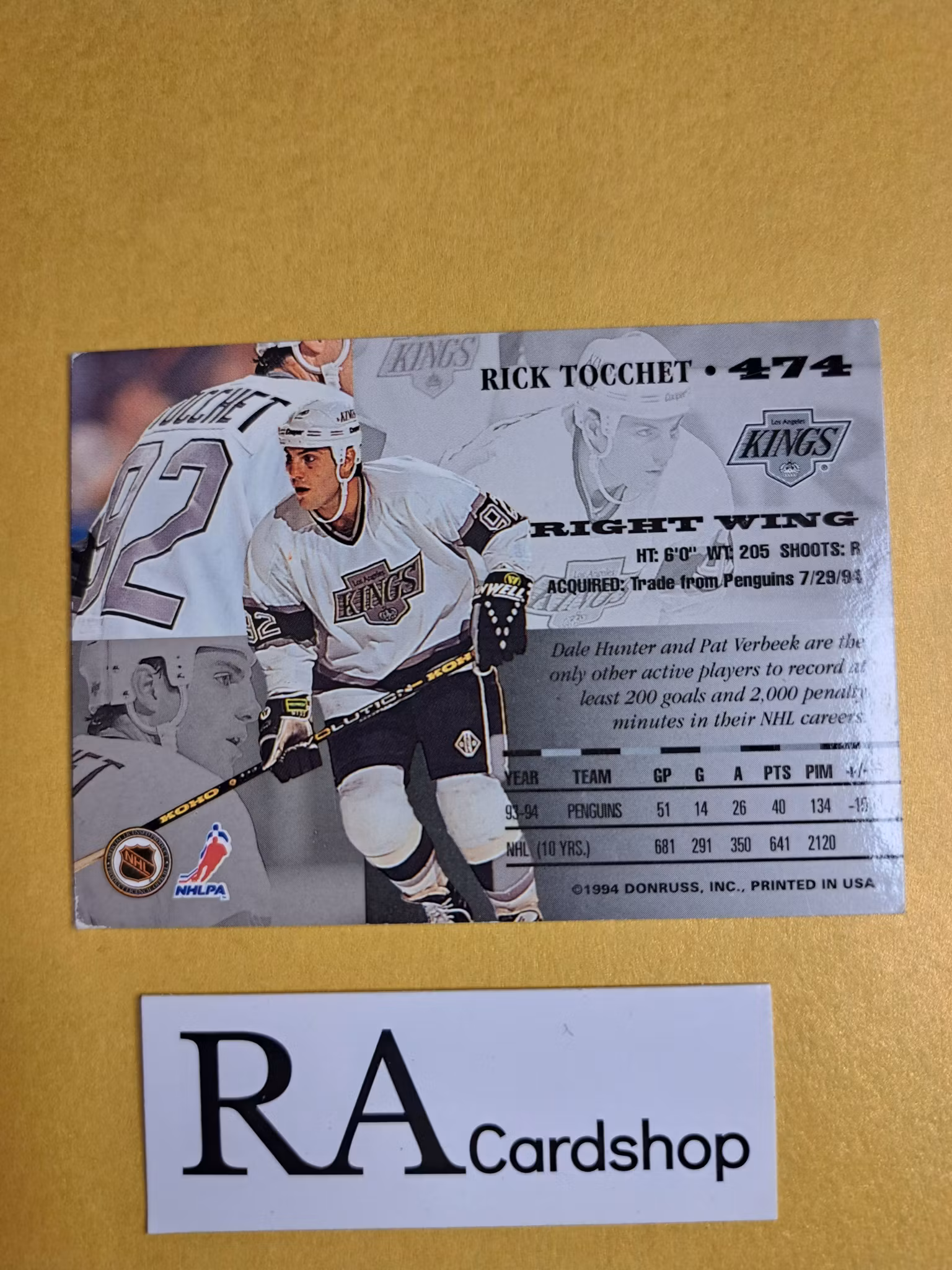 Rick Tocchet 93-94 Leaf Donruss #474