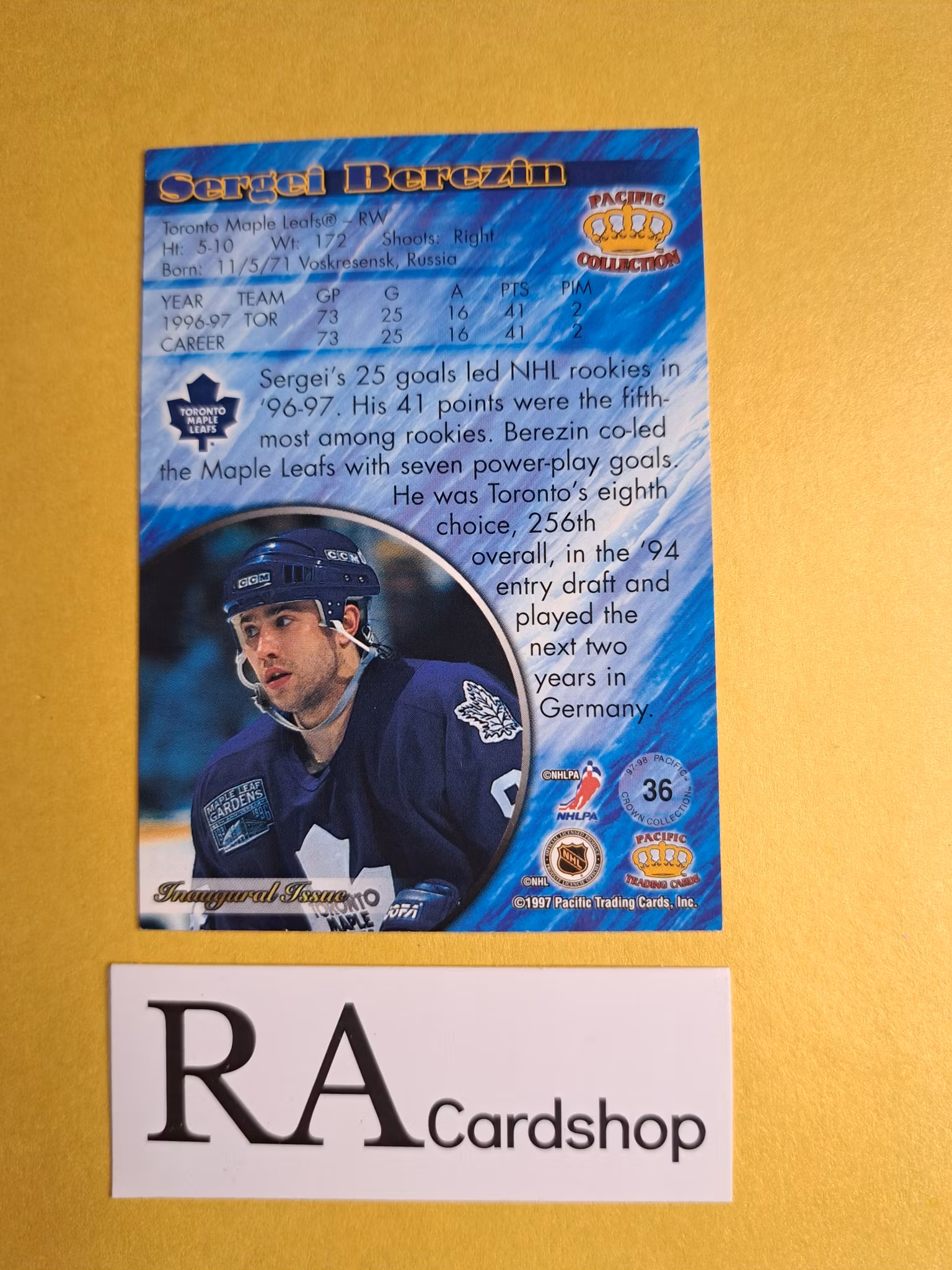 Sergei Berezin 96-97 Pacific Collection #36 NHL Hockey