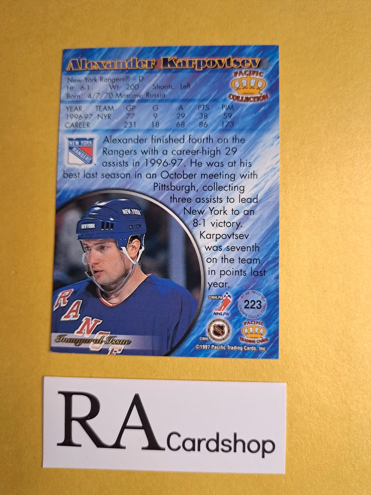 Alexander Karpovtsev 96-97 Pacific Collection #223 NHL Hockey