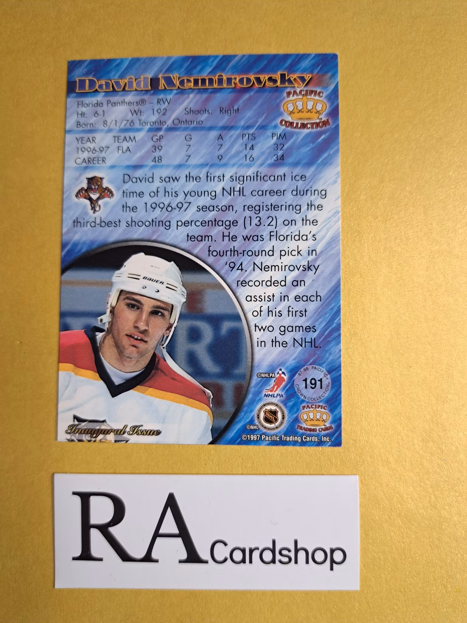 David Nemirovsky 96-97 Pacific Collection #191 NHL Hockey