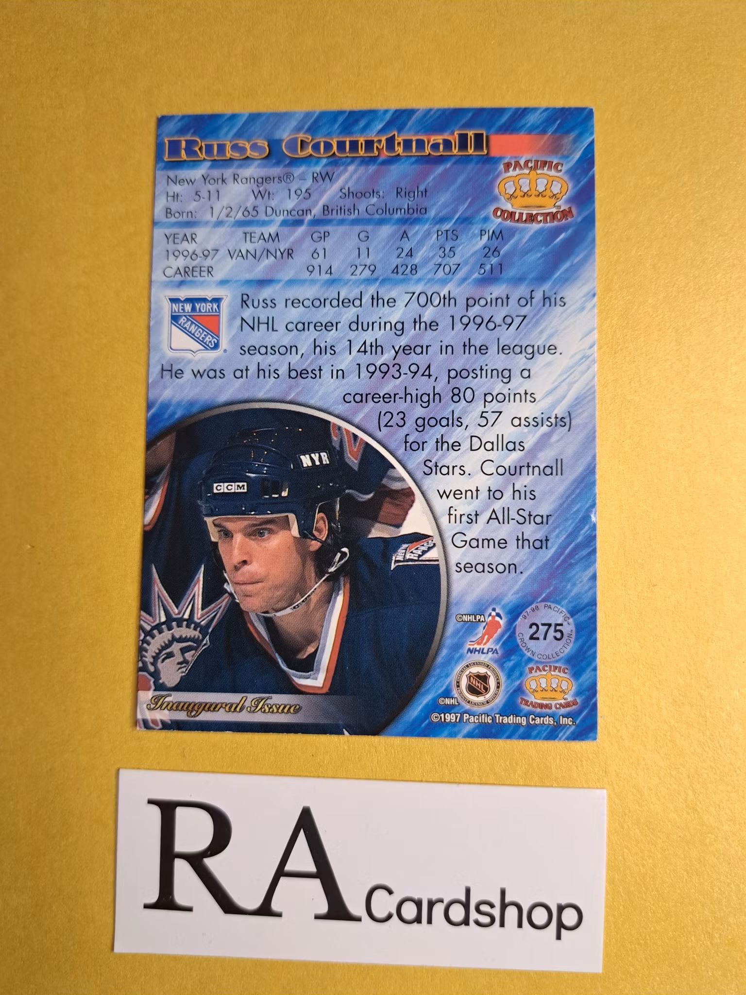 Russ Courtnall 96-97 Pacific Collection #275 NHL Hockey