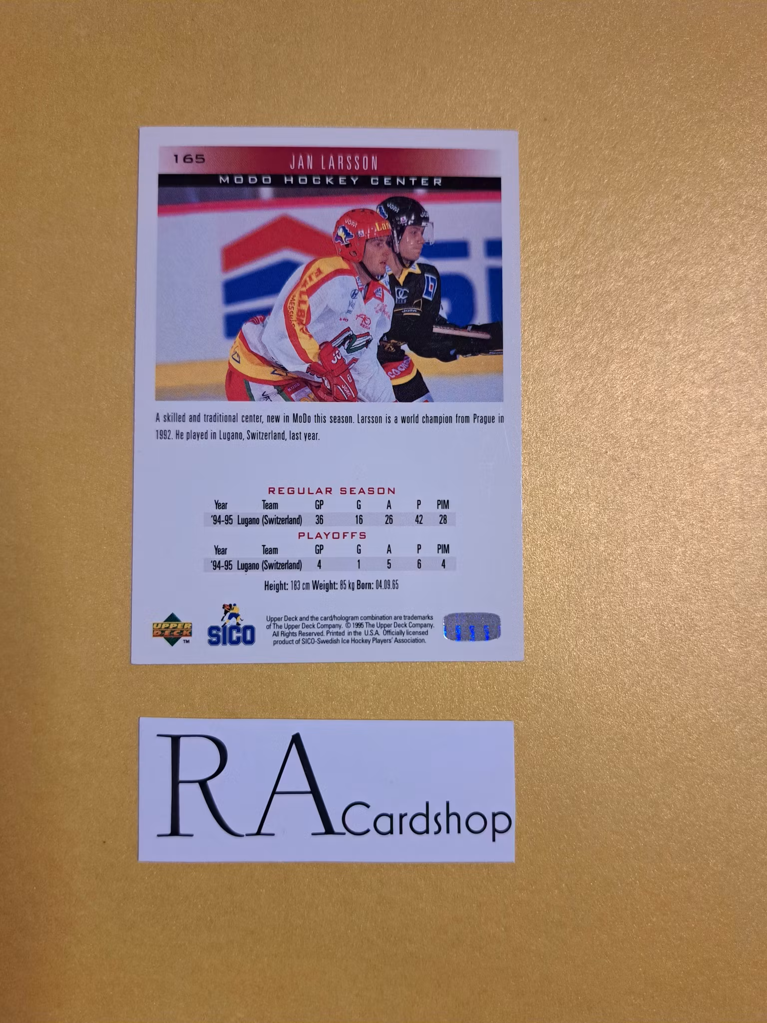 Jan Larsson 95-96 Upper Deck Swedish #165