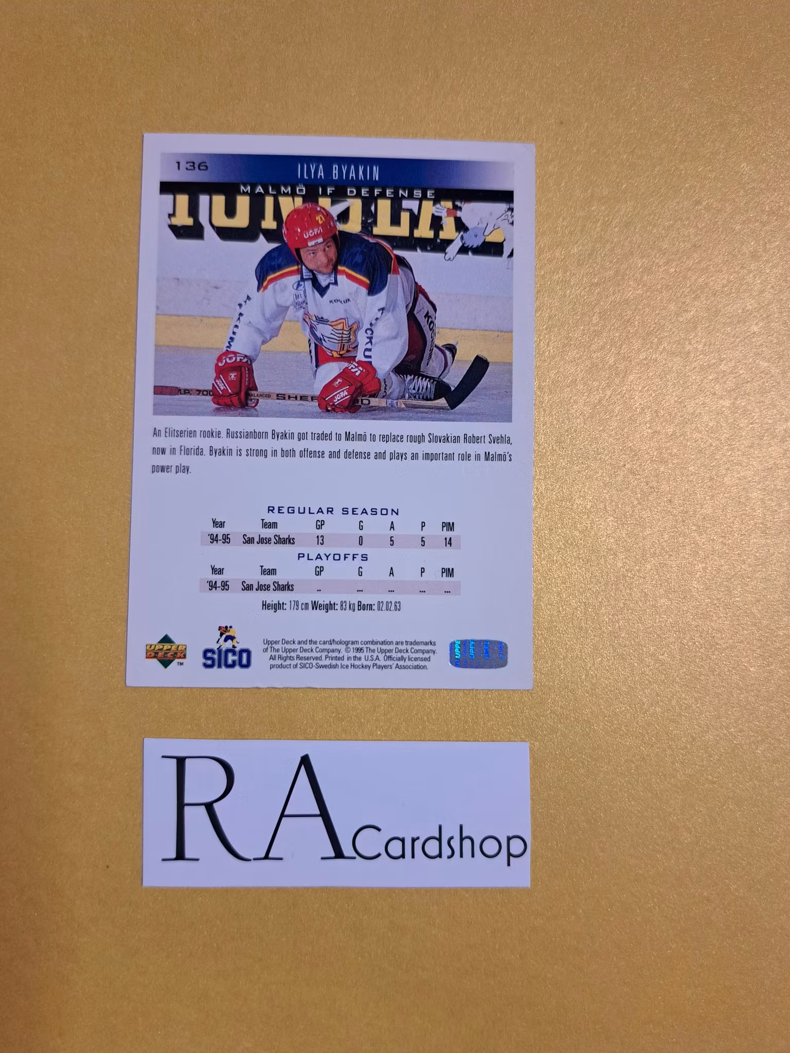 Ilya Byakin 95-96 Upper Deck Swedish #136