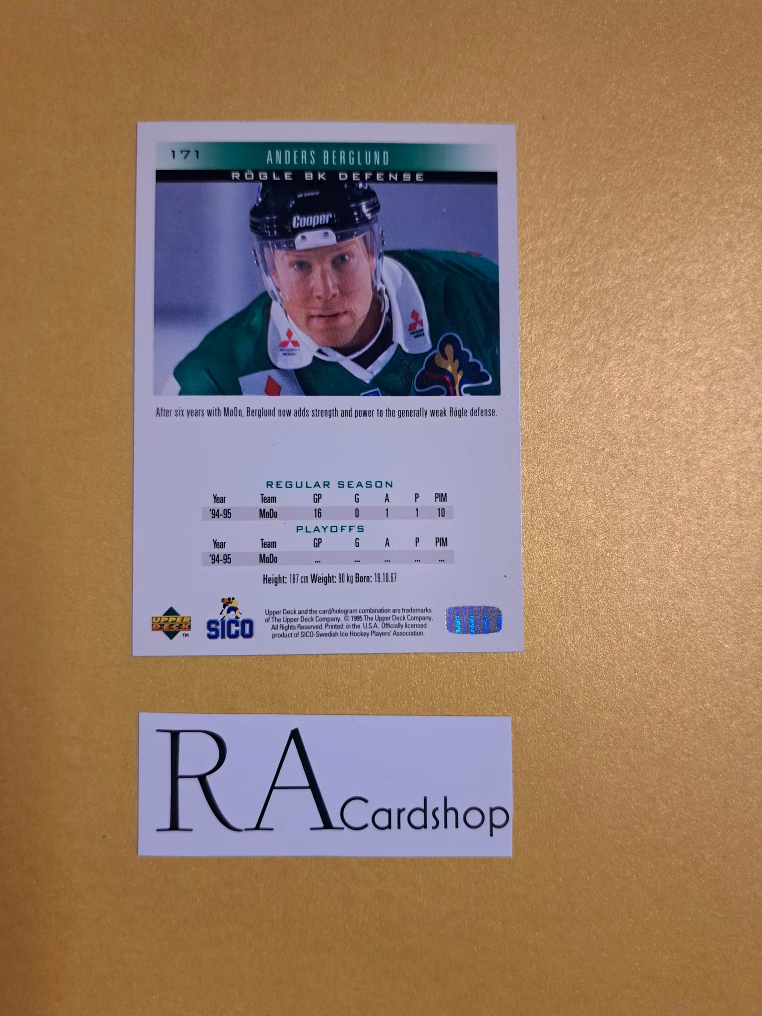 Anders Berglund 95-96 Upper Deck Swedish #171