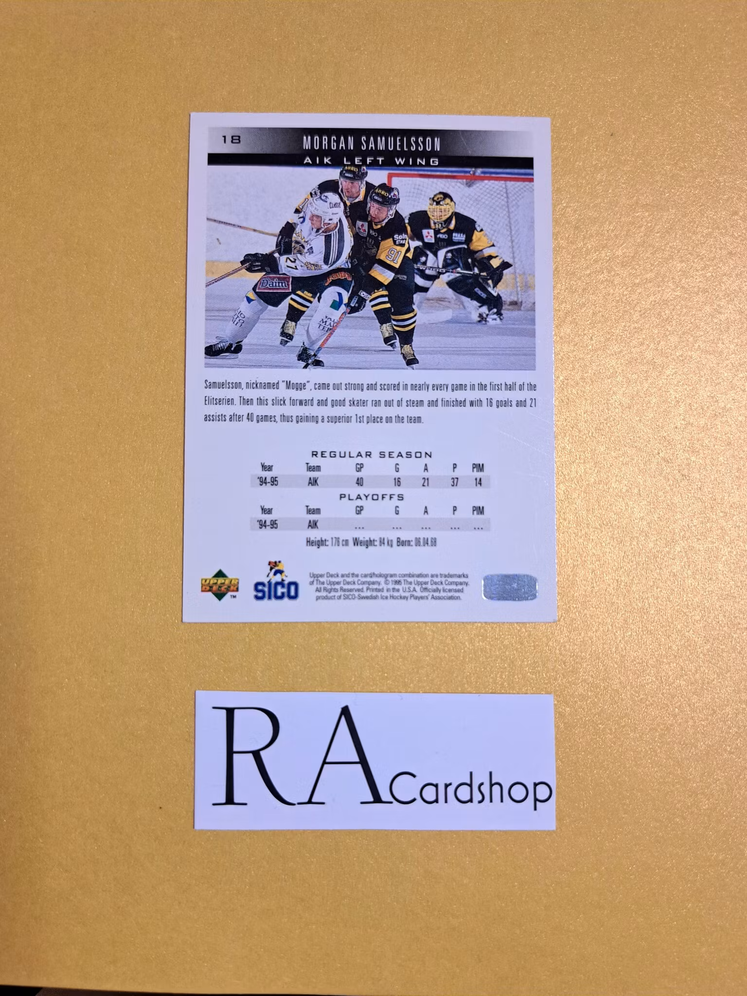 Morgan Samuelsson 95-96 Upper Deck Swedish #18