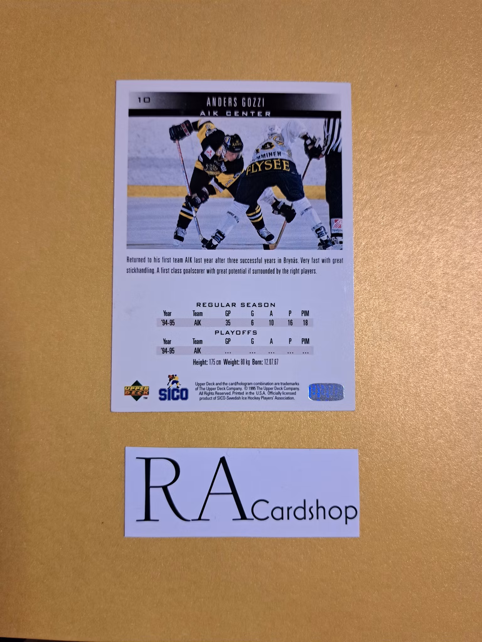 Anders Gozzi 95-96 Upper Deck Swedish #10