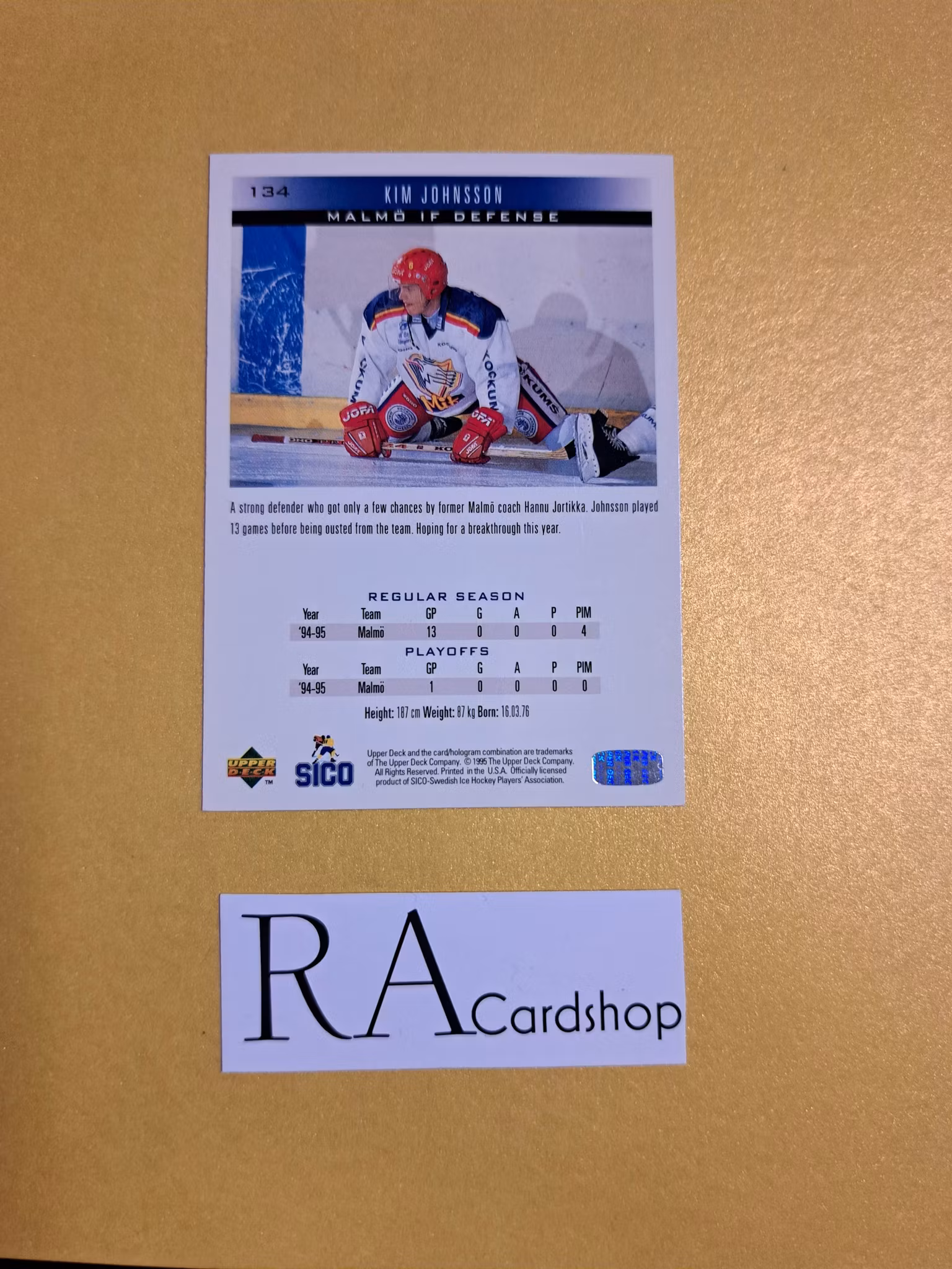 Kim Johnsson 95-96 Upper Deck Swedish #134