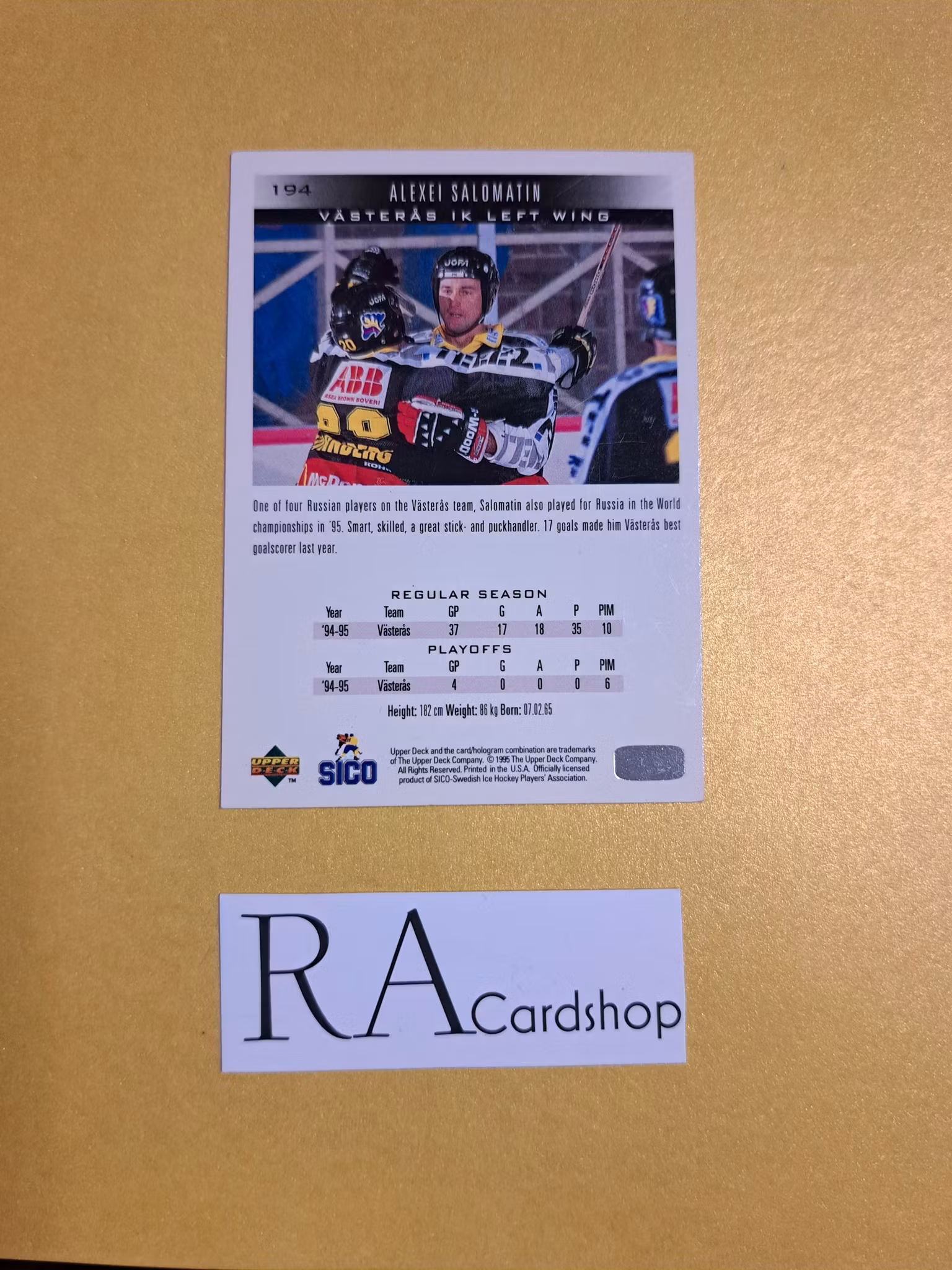 Alexei Salomatin 95-96 Upper Deck Swedish #194