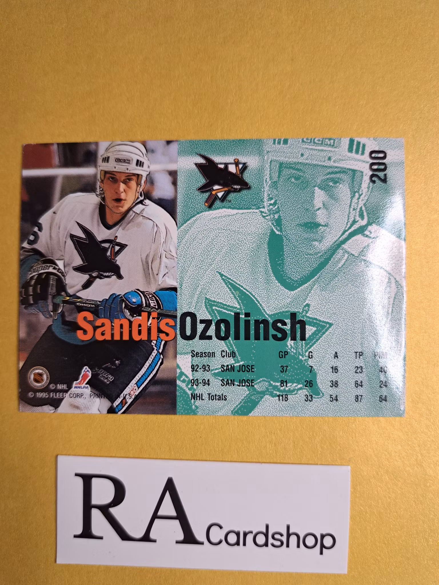Sandis Ozolinsh 94-95 Fleer Ultra #200 NHL Hockey