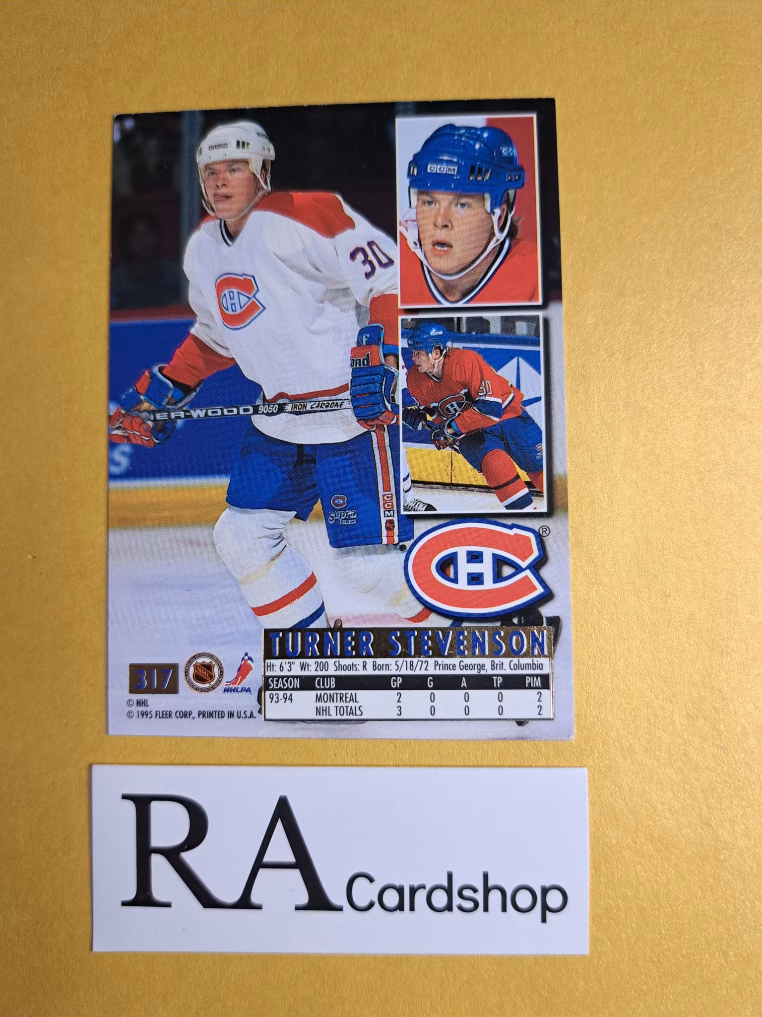 Turner Stevensson Rookie 94-95 Fleer Ultra #317 NHL Hockey