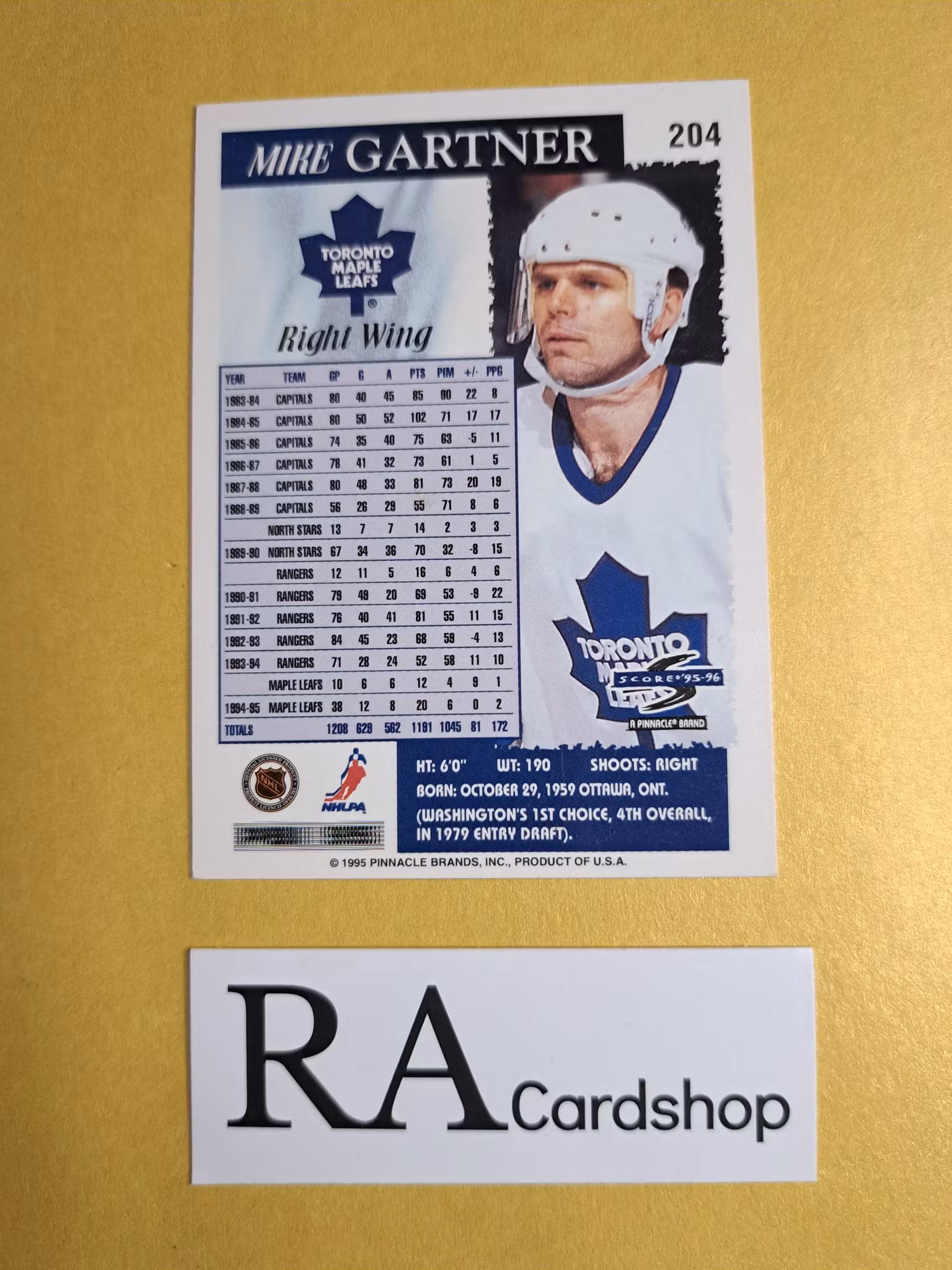 Mike Gartner 95-96 Score Pinnacle #204 NHL Hockey
