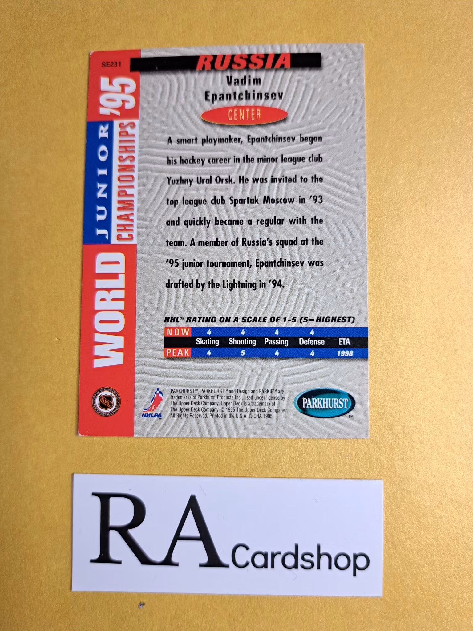 Vadim Epantchinsev Russia 94-95 Parkhurst #SE231 Hockey