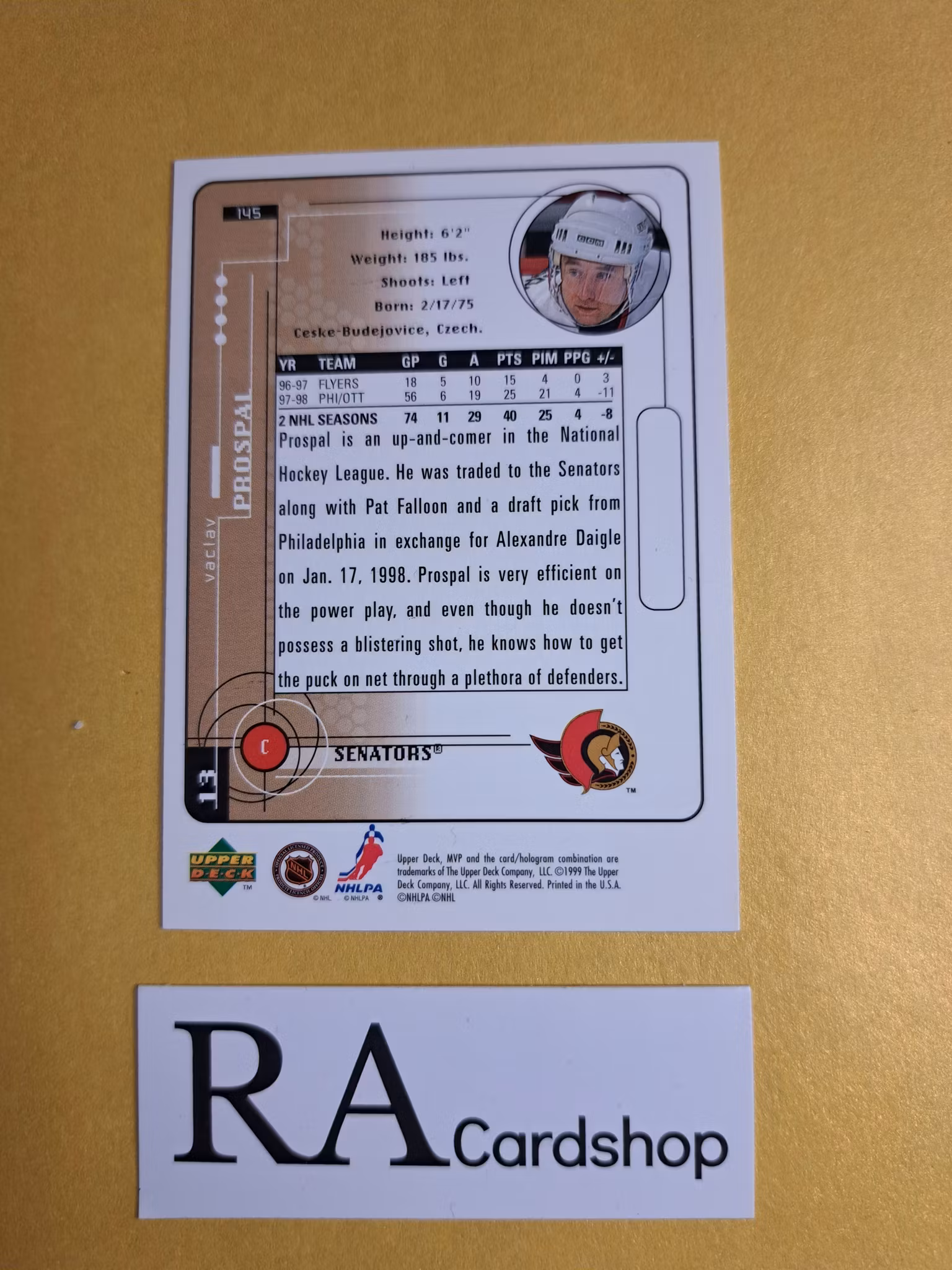 Vaclav Prospal MVP 98-99 Upper Deck #145 NHL Hockey