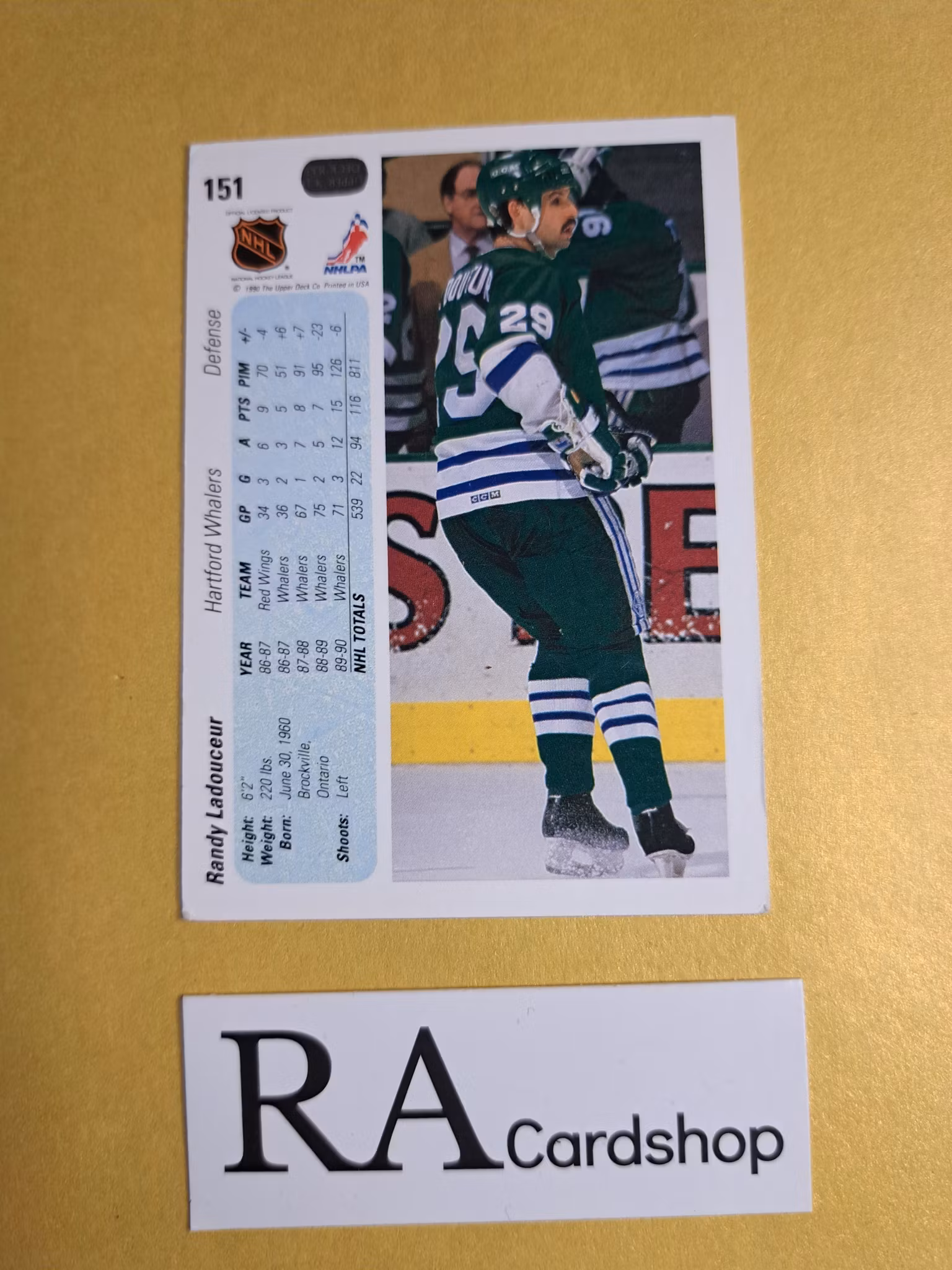 Randy Ladouceur 90-91 Upper Deck #151 NHL Hockey