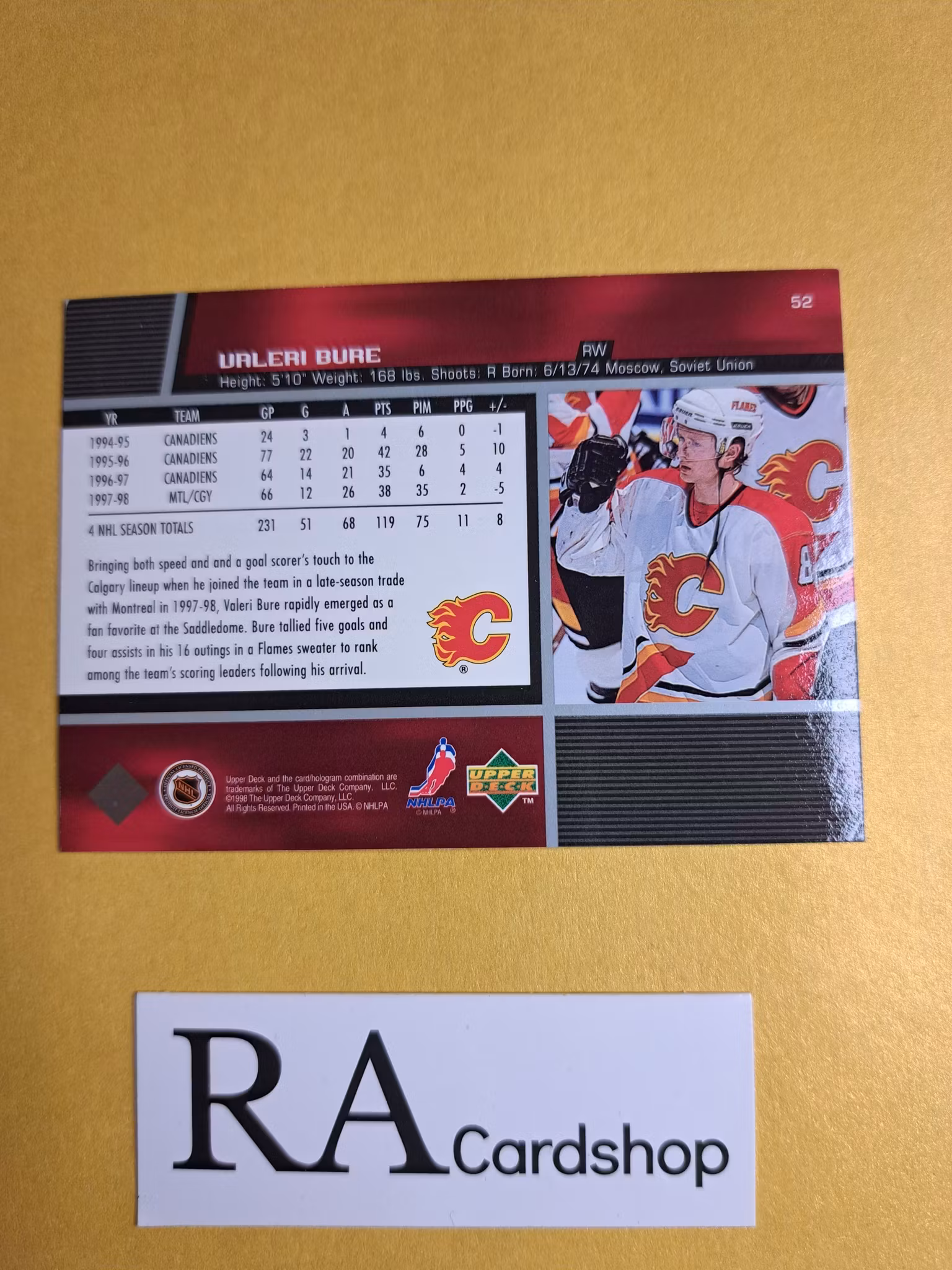 Valeri Bure 98-99 UD Choice #52 NHL Hockey