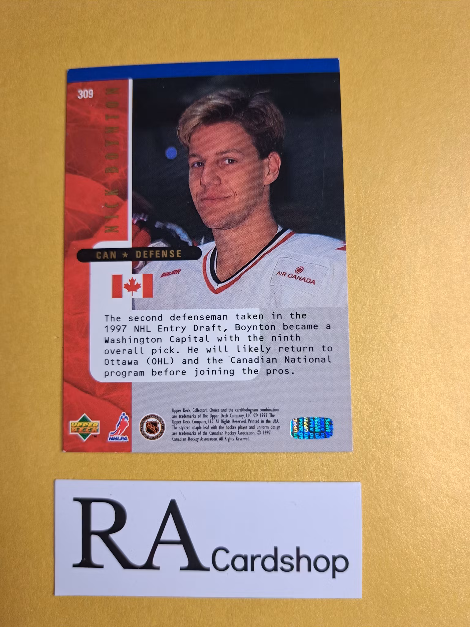 Nick Boynton National Heroes 97-98 UD Choice #309 Hockey