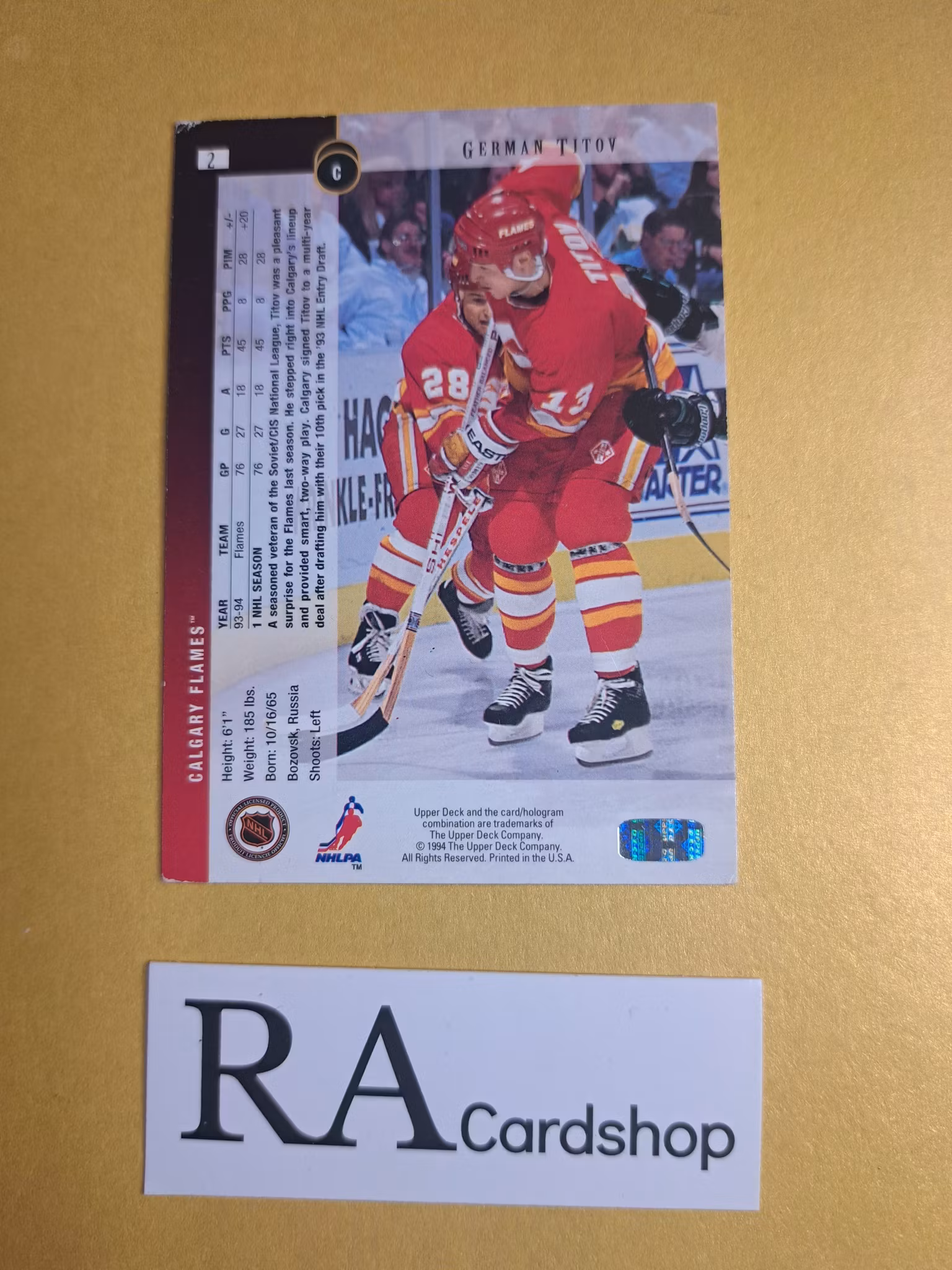 German Titov 94-95 Upper Deck #2 NHL Hockey