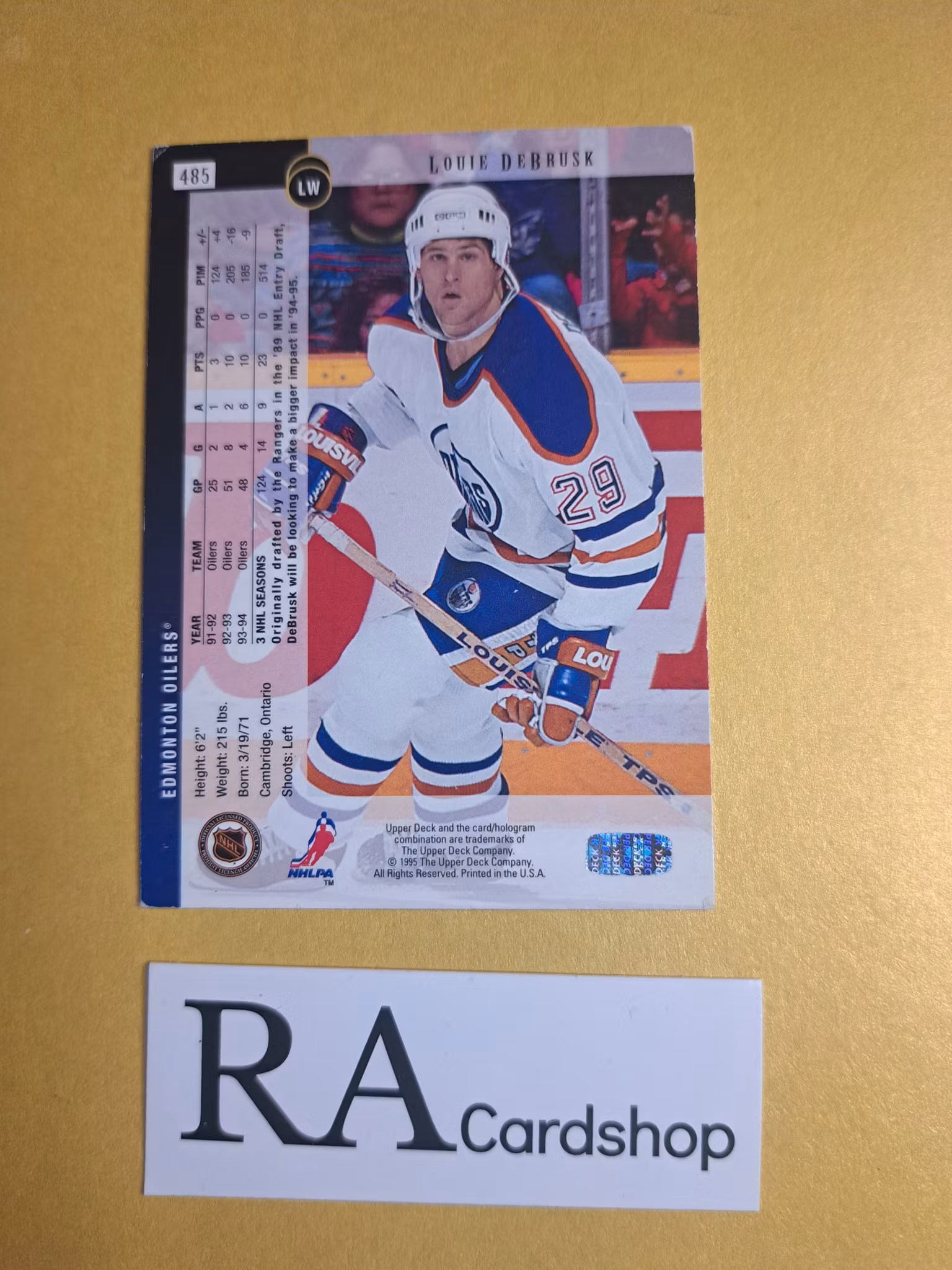Louie Debrusk 94-95 Upper Deck #485 NHL Hockey