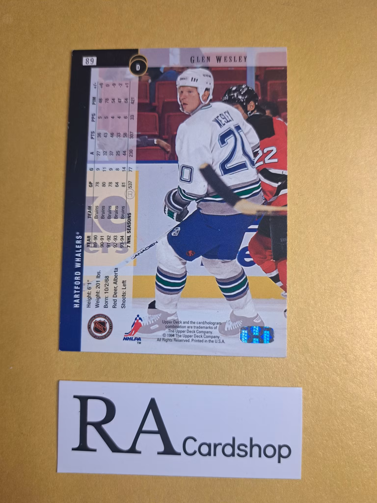 Glen Wesley (3) 94-95 Upper Deck #89 NHL Hockey