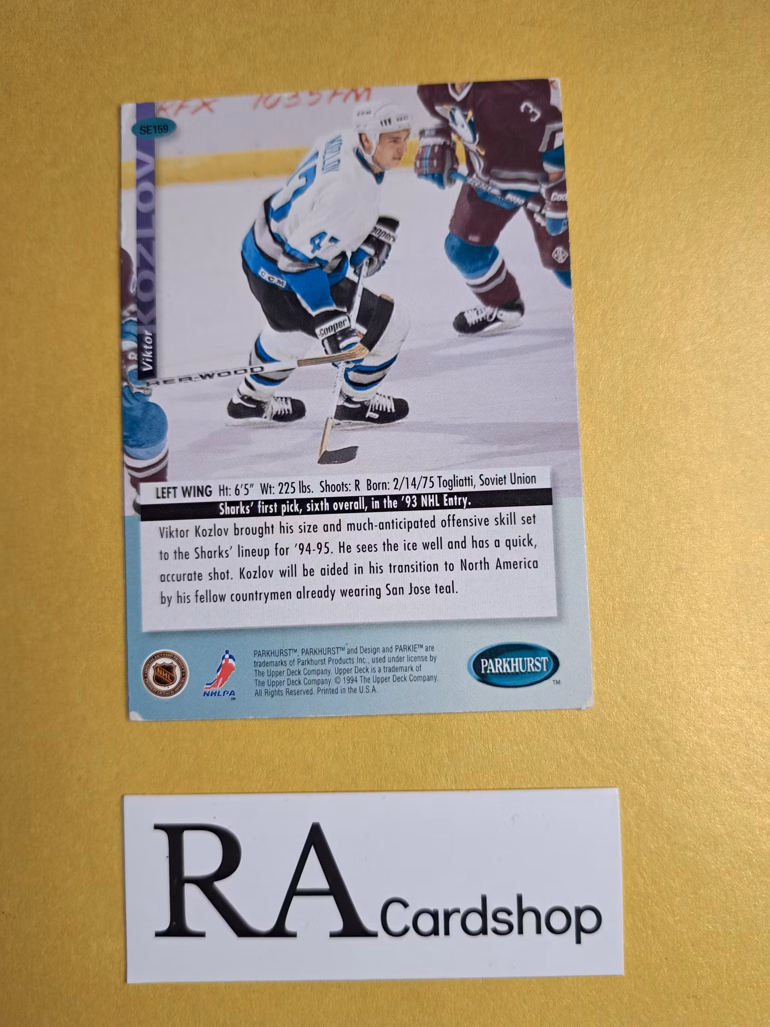 Viktor Kozlov 93-94 Parkhurst SE #SE159 NHL Hockey