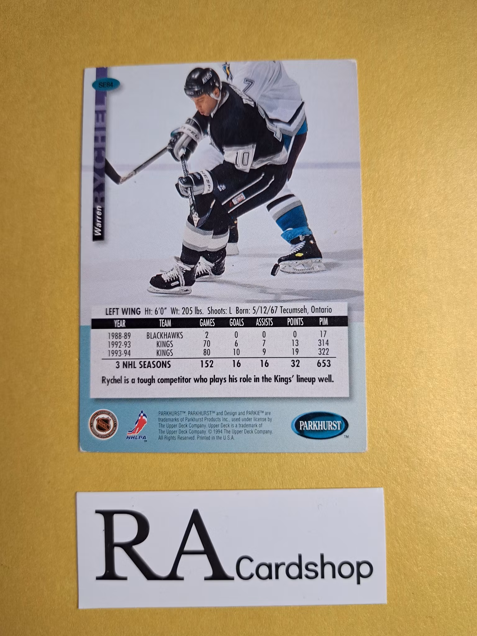 Warren Rychell (1) 93-94 Parkhurst SE #SE84 NHL Hockey