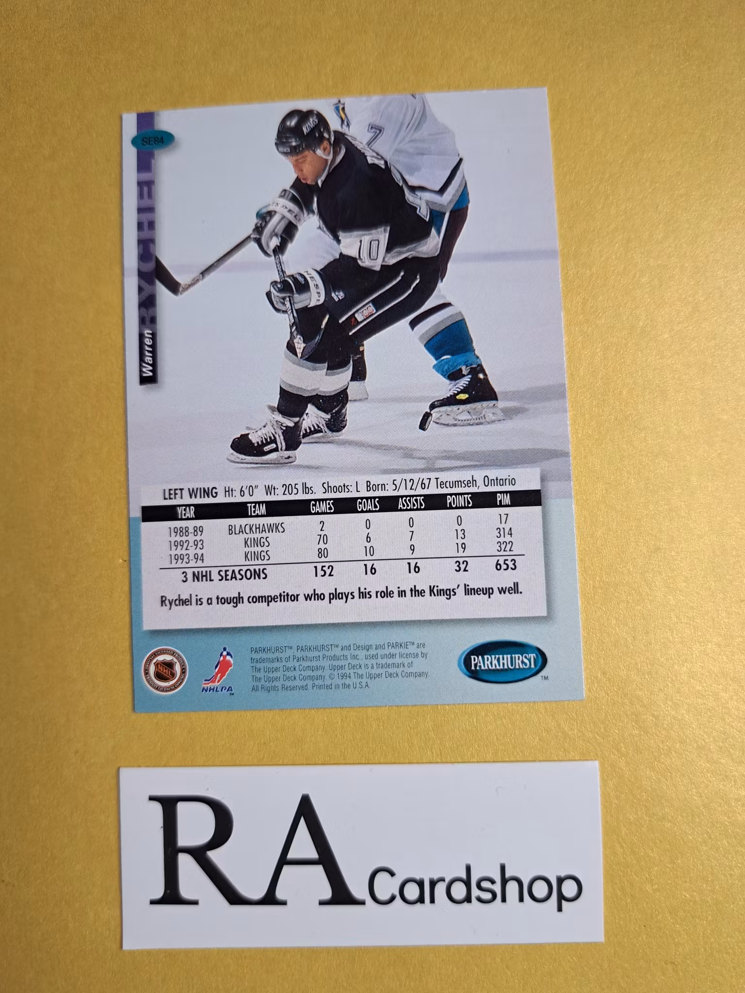 Warren Rychell (2) 93-94 Parkhurst SE #SE84 NHL Hockey