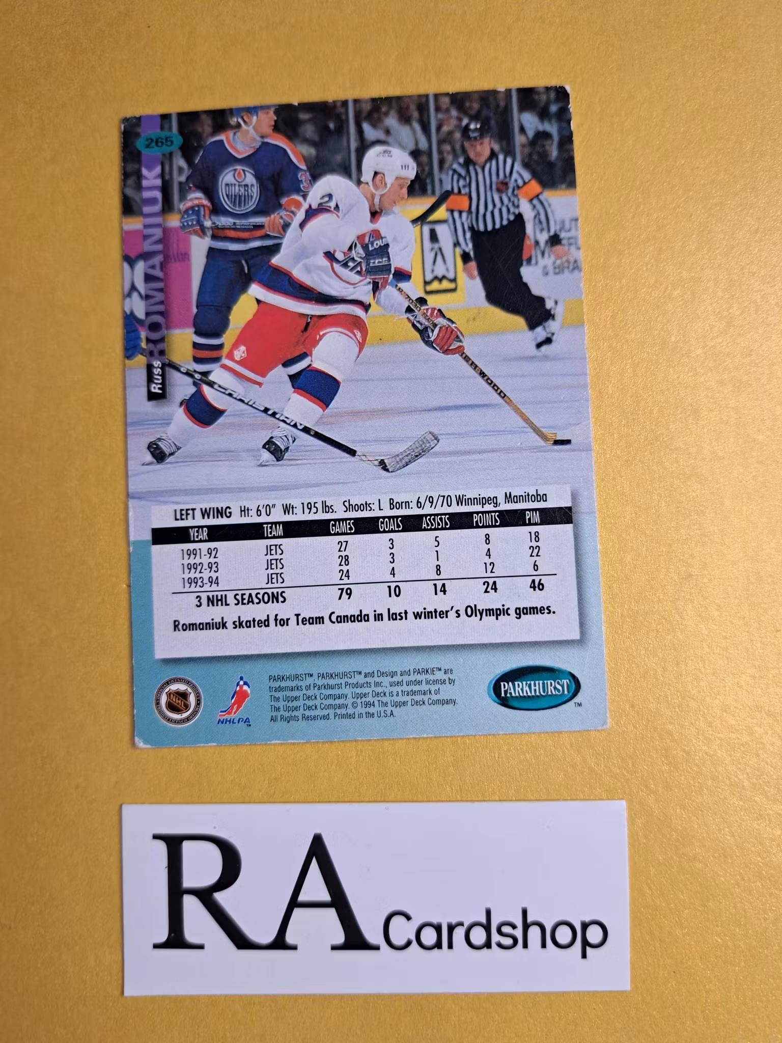 Russ Romaniuk 94-95 Parkhurst #265 NHL Hockey