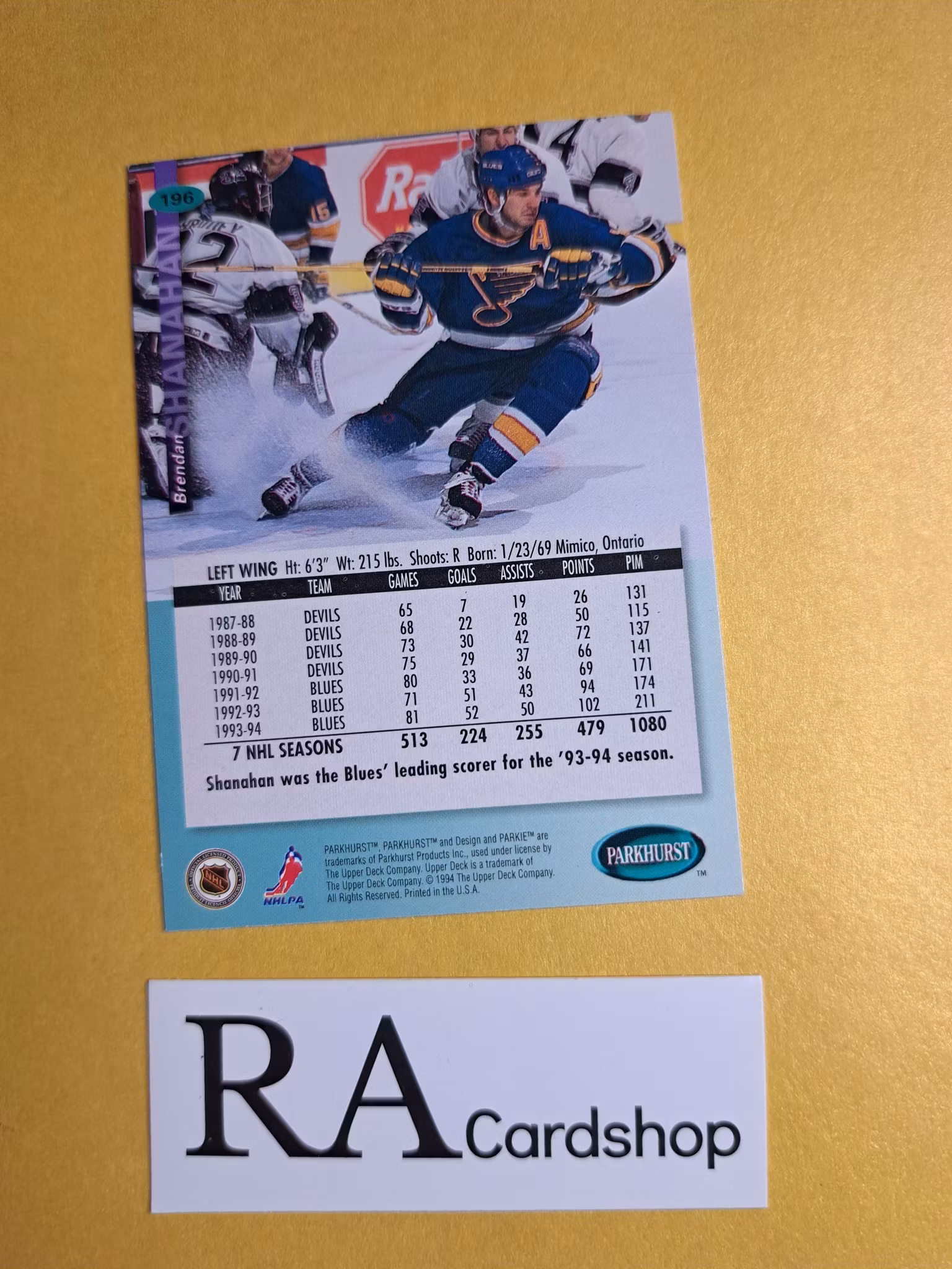 Brendan Shanahan 94-95 Parkhurst #196 NHL Hockey
